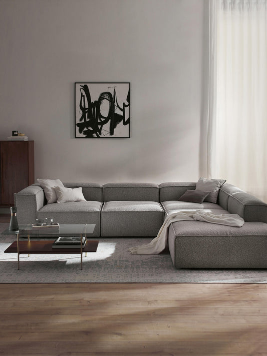 Modulares XL-Ecksofa Lennon (4-Sitzer) aus Bouclé