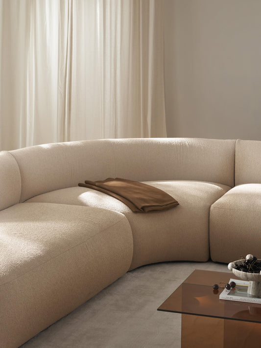 Rundes Bouclé-Eckmodul Sofia