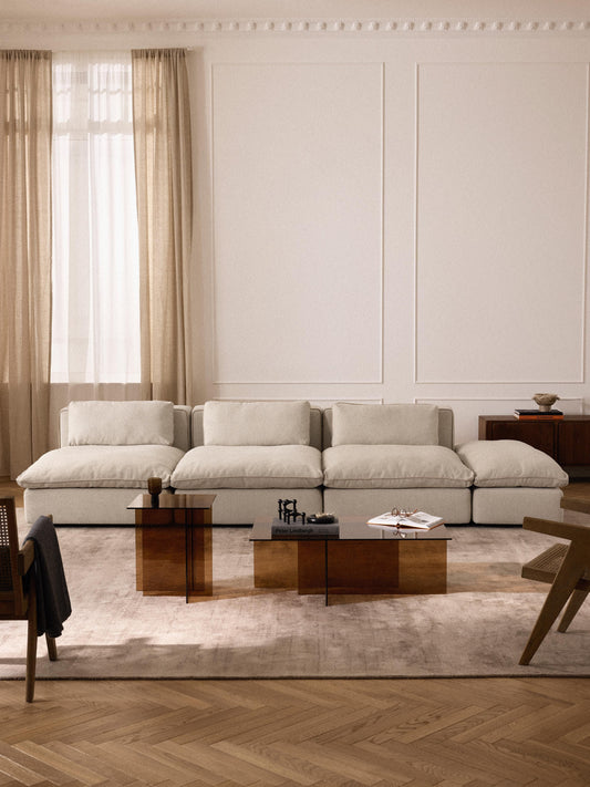 Modulares XL-Sofa Felix (3-Sitzer) mit Hocker