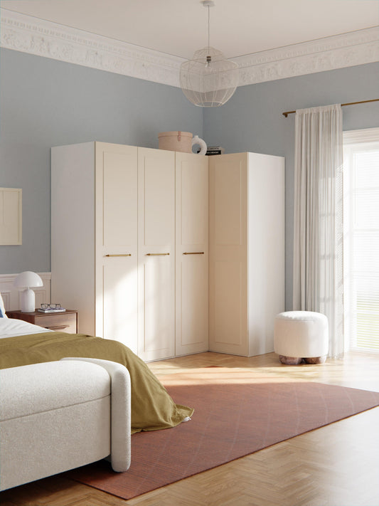 Modularer Eck-Kleiderschrank Charlotte, 215 cm Breite, in verschiedenen Größen