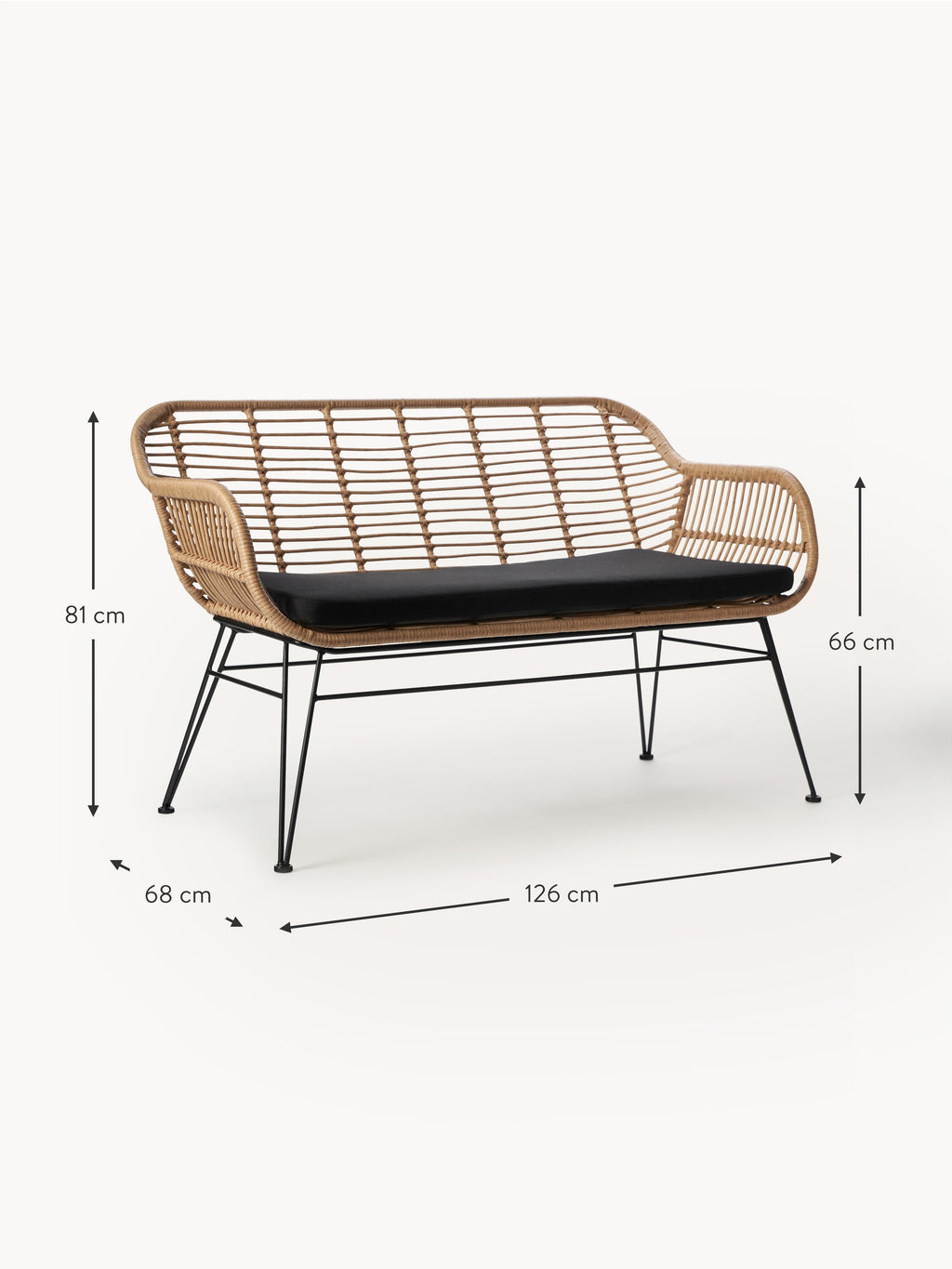 Polyrattan-Sitzbank Costa
