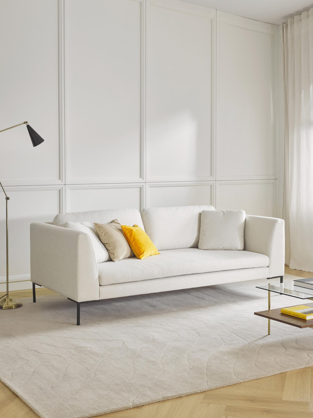 Sofa Emma (3-Sitzer) mit Metall-Füßen
