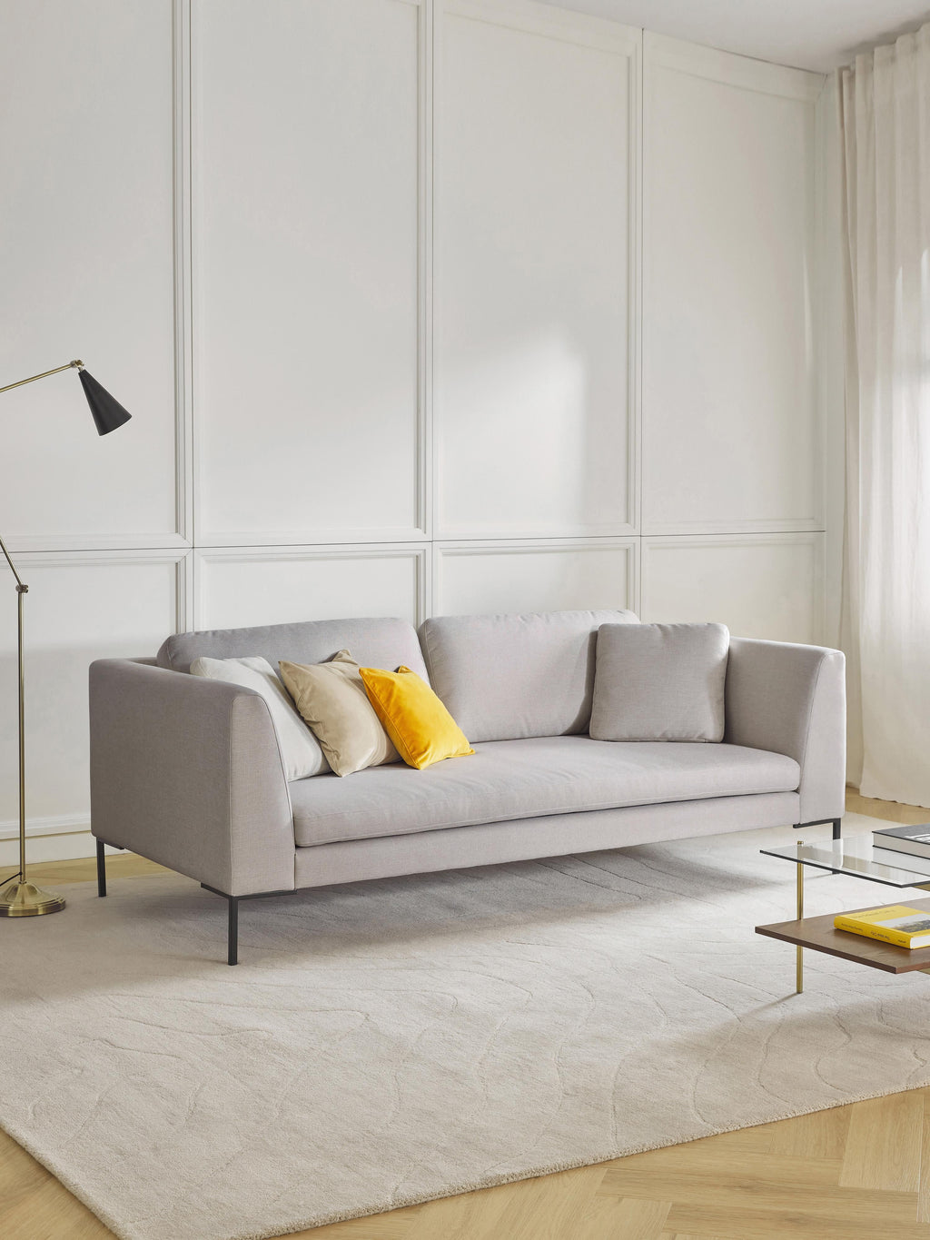 Sofa Emma (3-Sitzer) mit Metall-Füßen