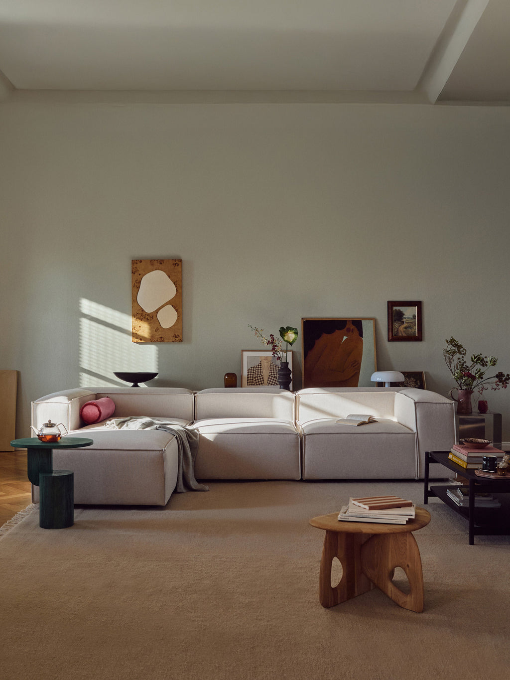 Modulares Sofa Lennon (4-Sitzer) mit Hocker (links/rechts)