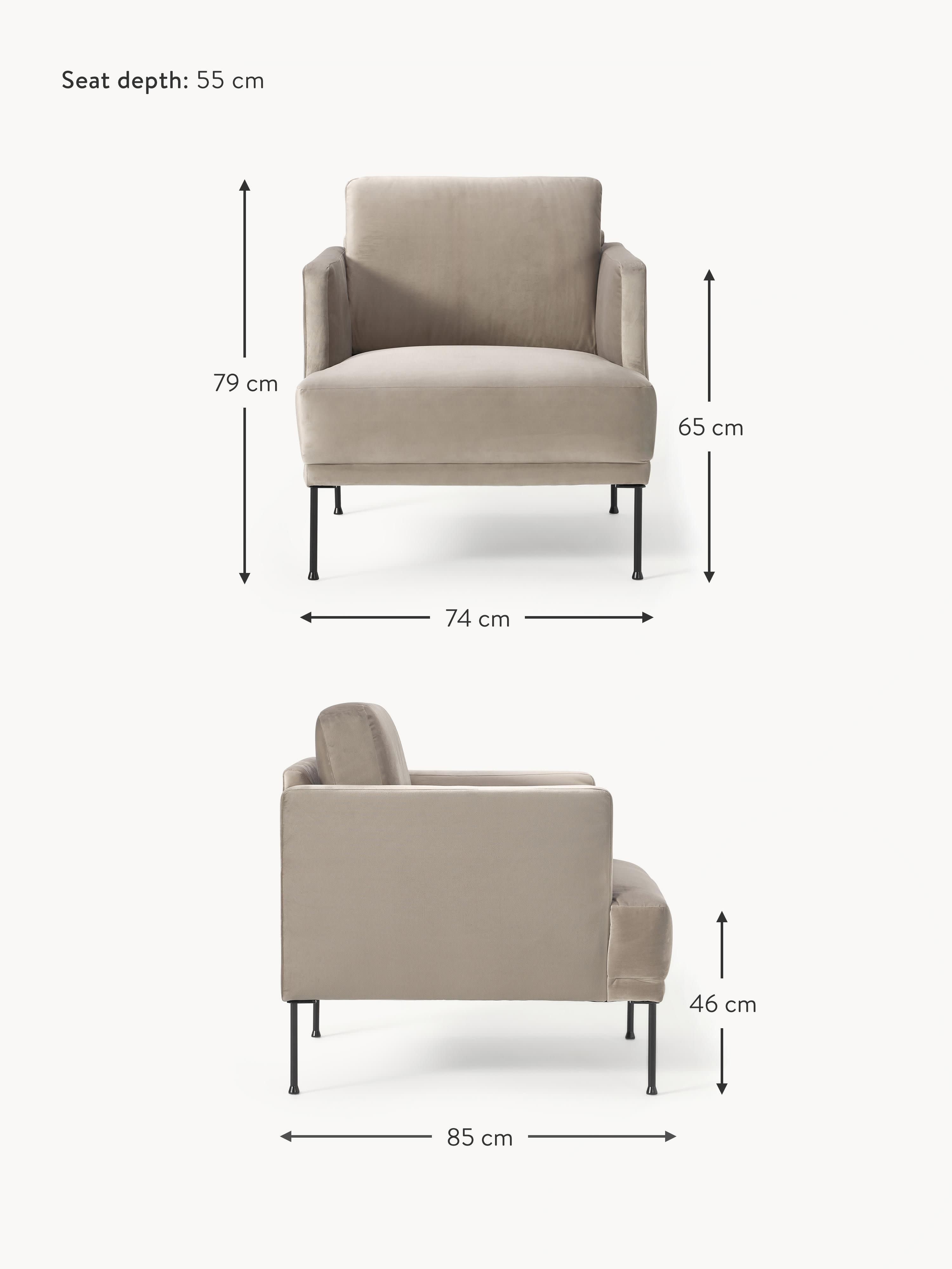 Samt-Sessel Fluente