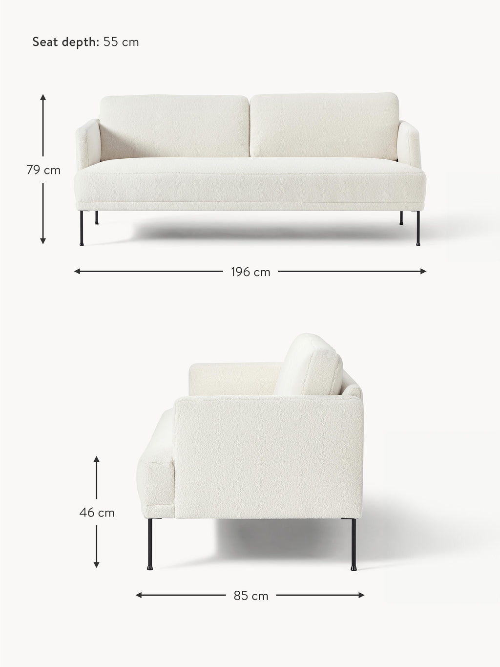 Teddy-Sofa Fluente (3-Sitzer)