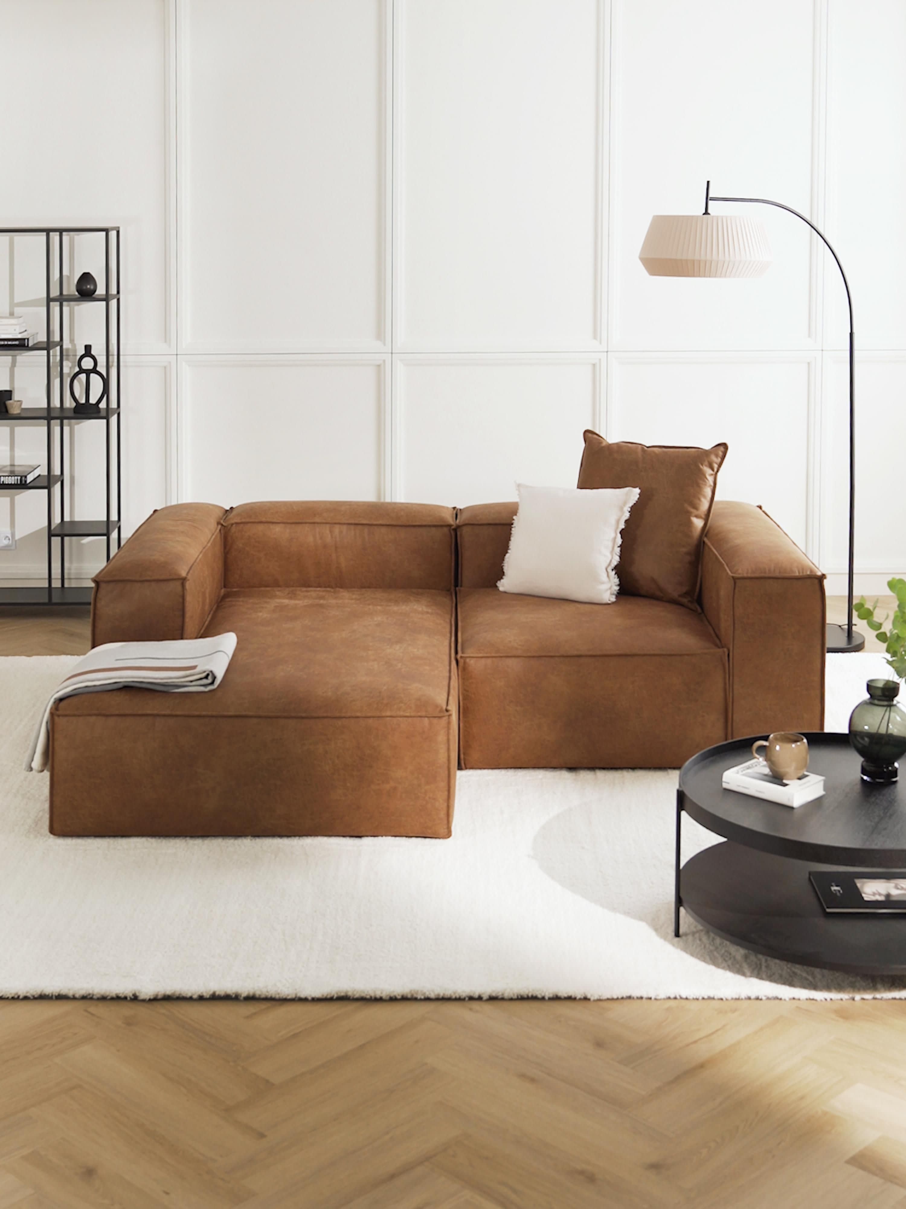 Modulares Ecksofa Lennon (2-Sitzer) aus Leder