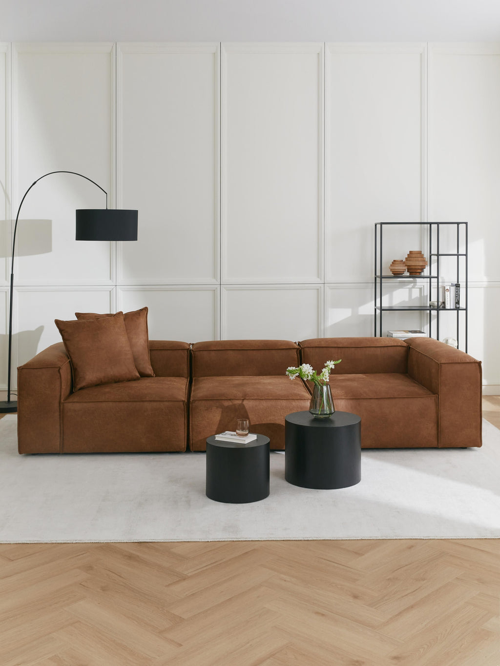 Modulares Sofa Lennon (4-Sitzer) aus Leder