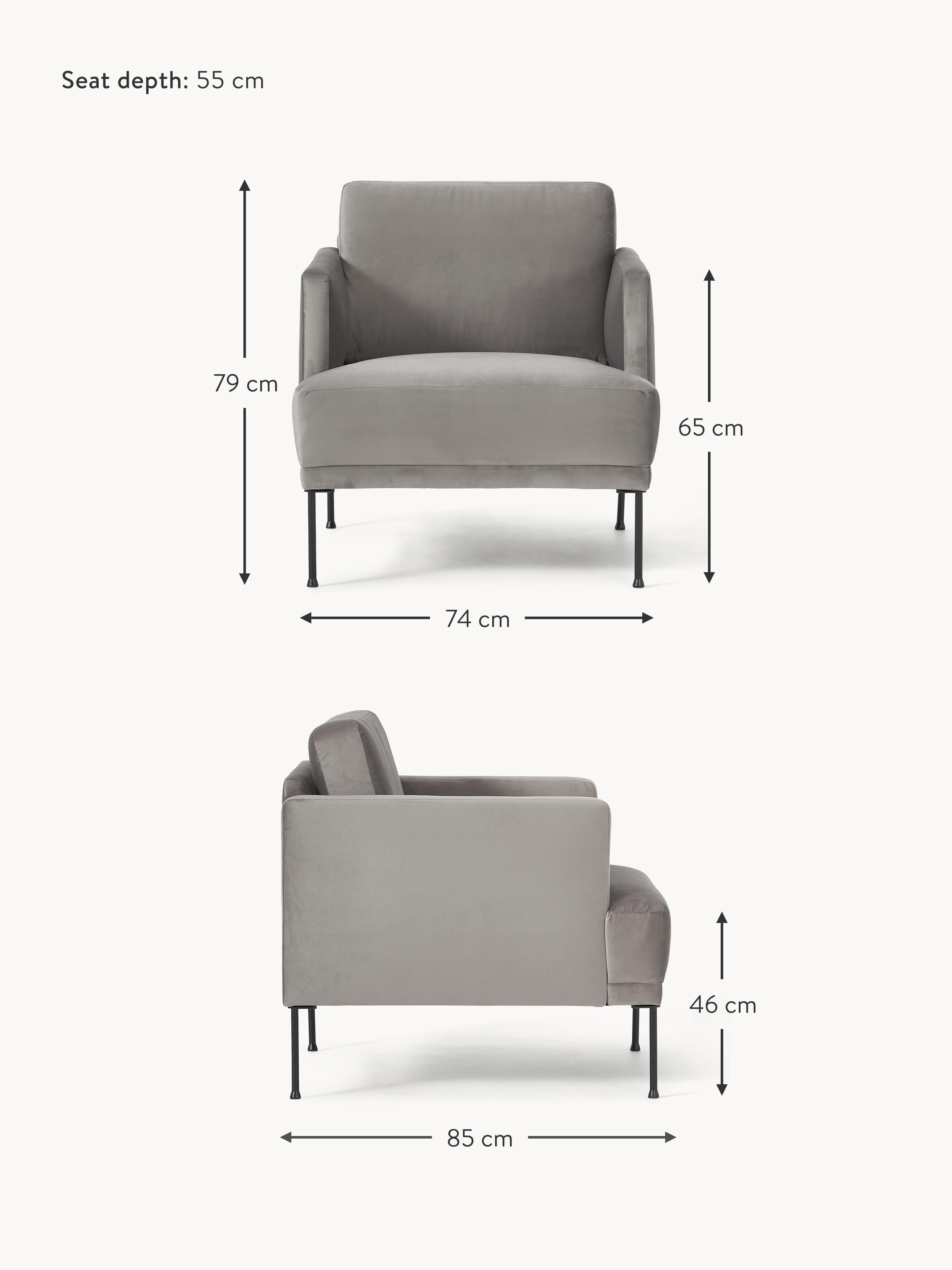Samt-Sessel Fluente