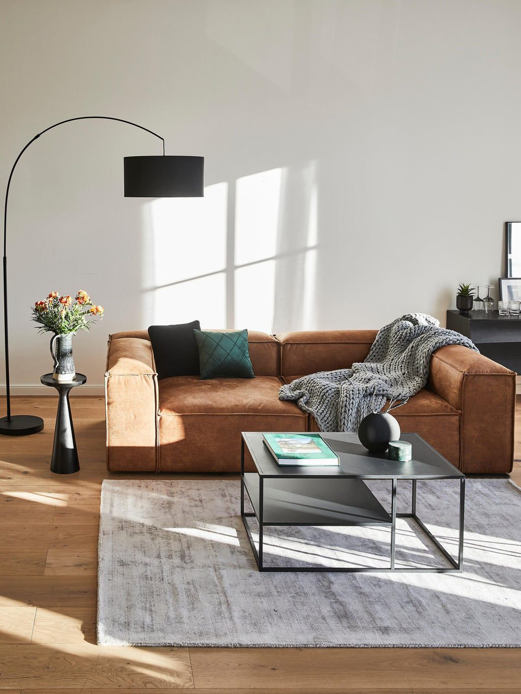 Modulares Sofa Lennon (3-Sitzer) aus Leder