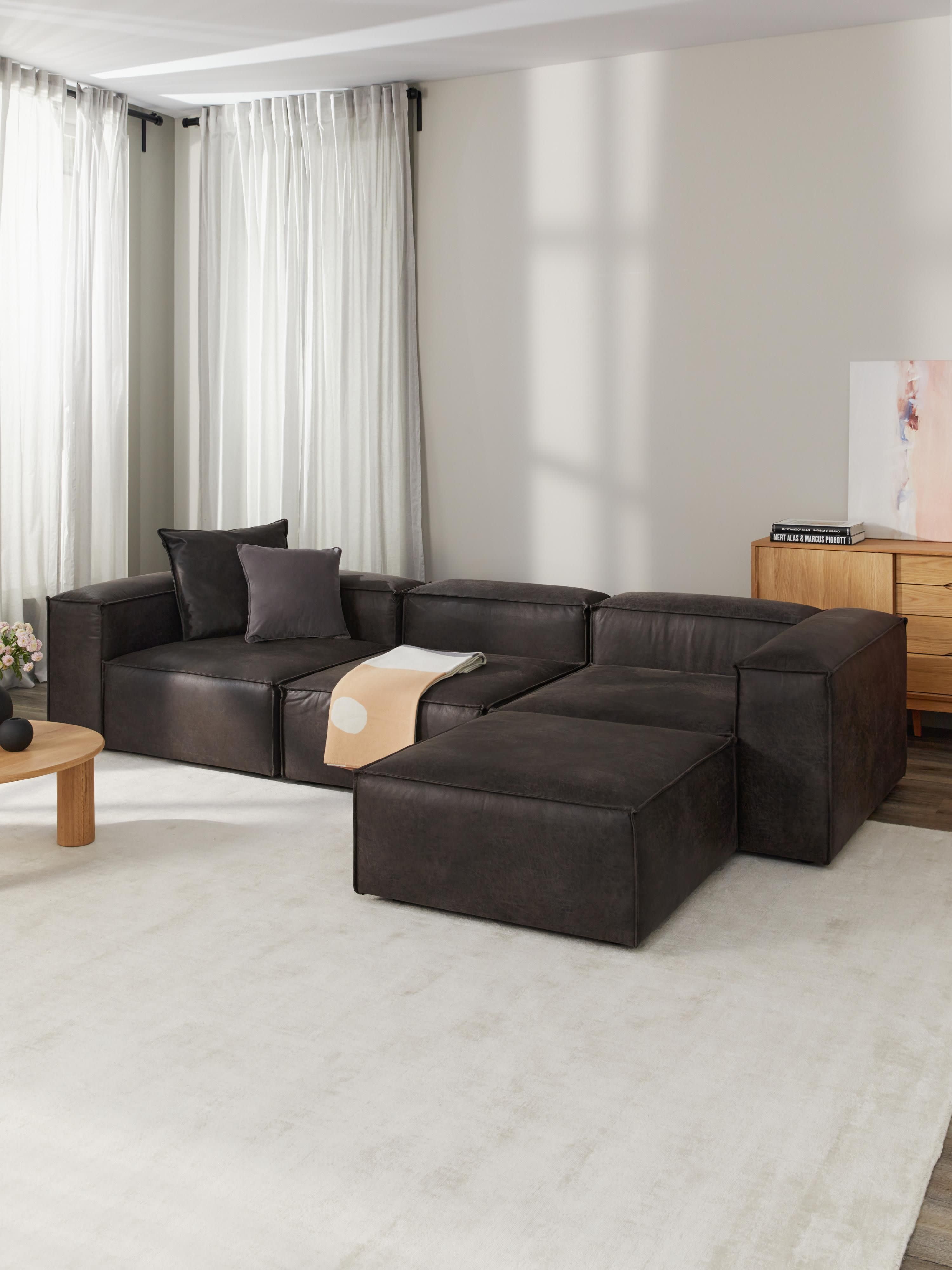 Sofa-Hocker Lennon aus Leder