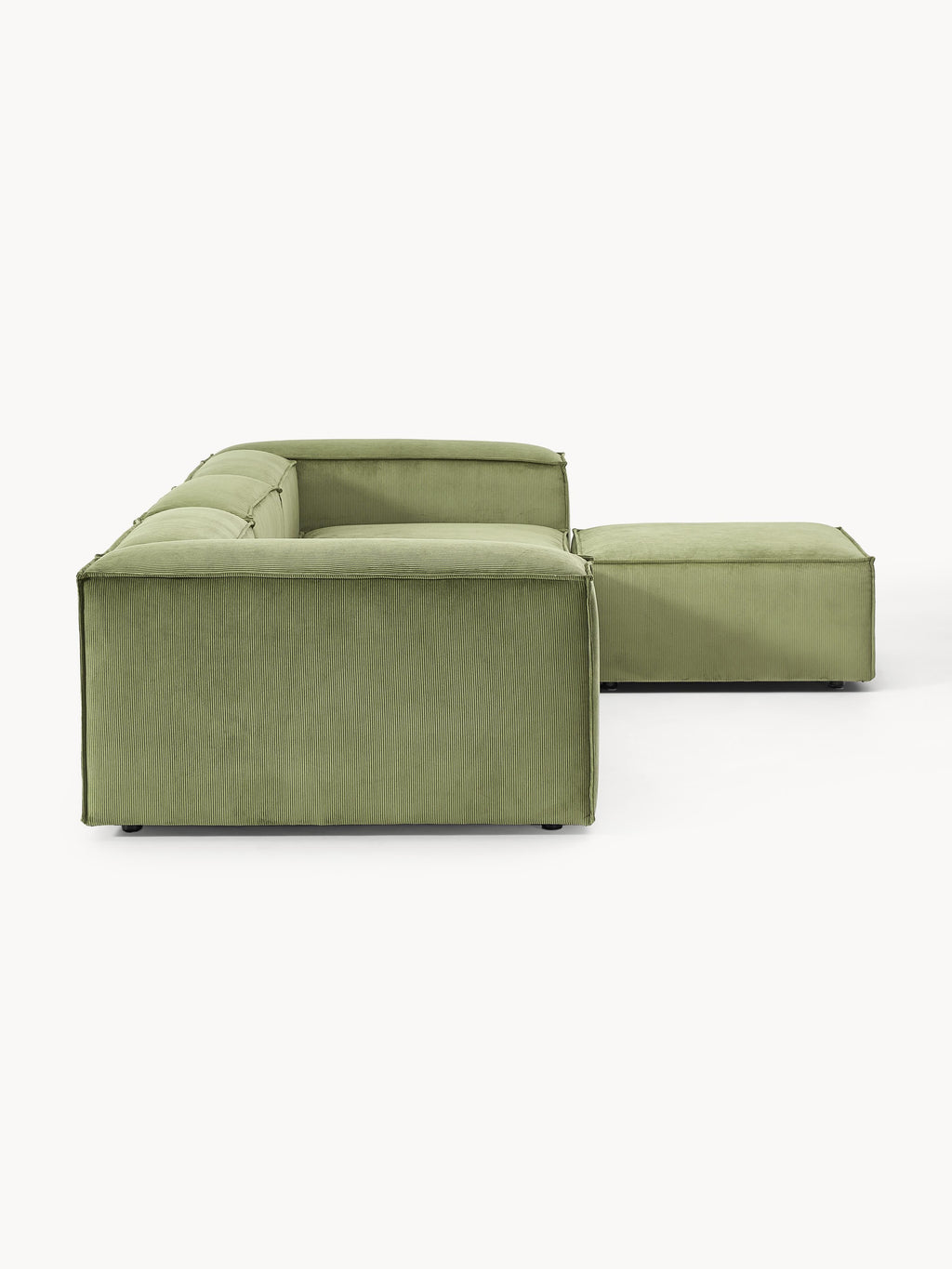 Modulares Sofa Lennon (4-Sitzer) aus Cord mit Hocker (links/rechts)