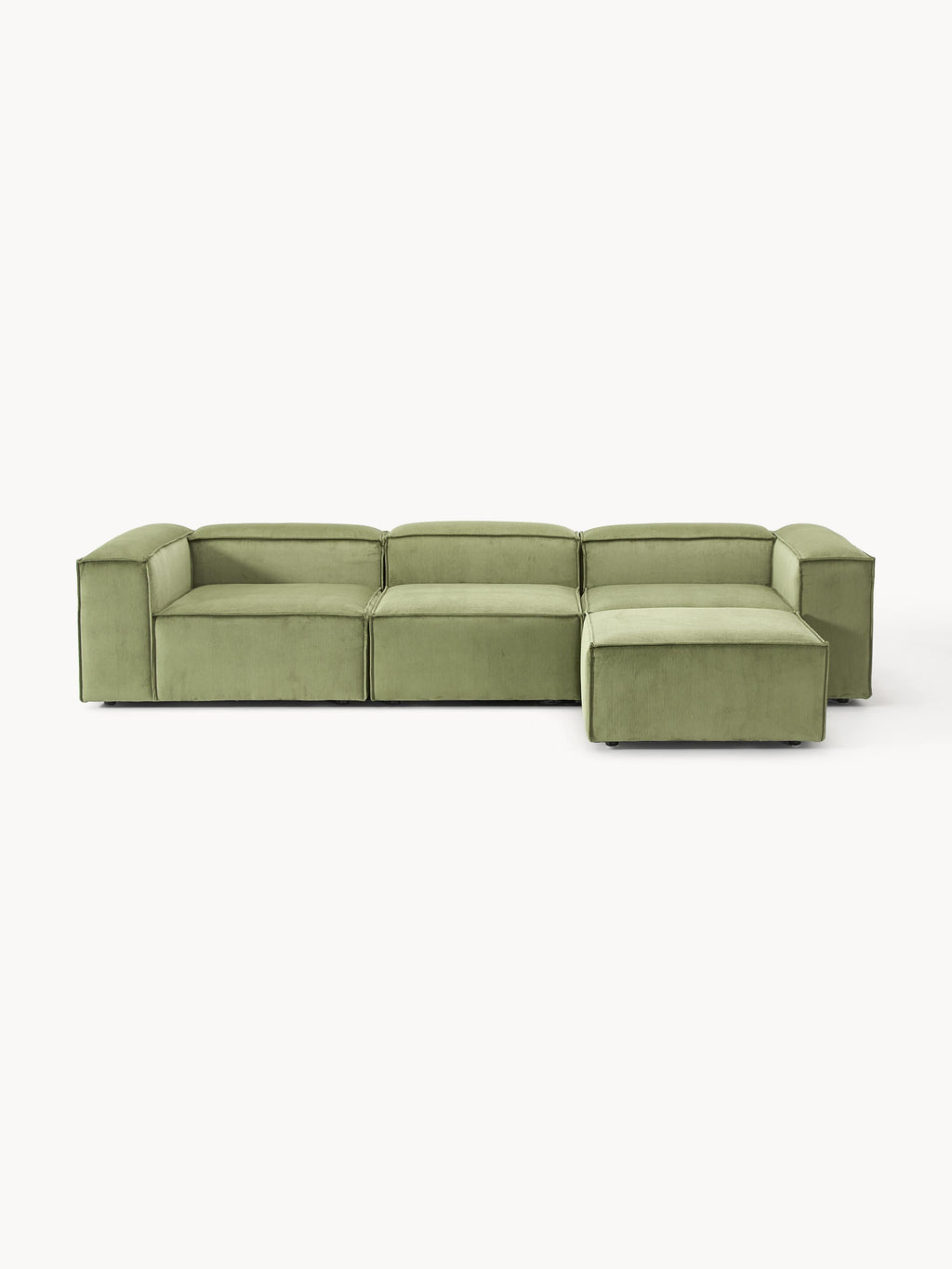 Galeriebild 1 - Modulares Sofa Lennon (4-Sitzer) aus Cord mit Hocker (links/rechts)