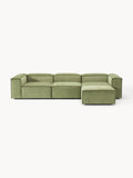Galeriebild 1 - Modulares Sofa Lennon (4-Sitzer) aus Cord mit Hocker (links/rechts)