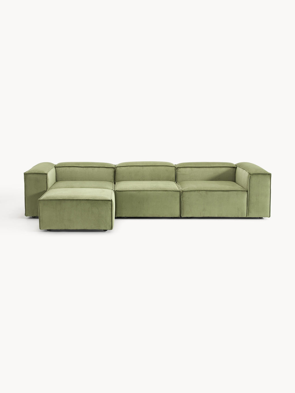 Modulares Sofa Lennon (4-Sitzer) aus Cord mit Hocker (links/rechts)