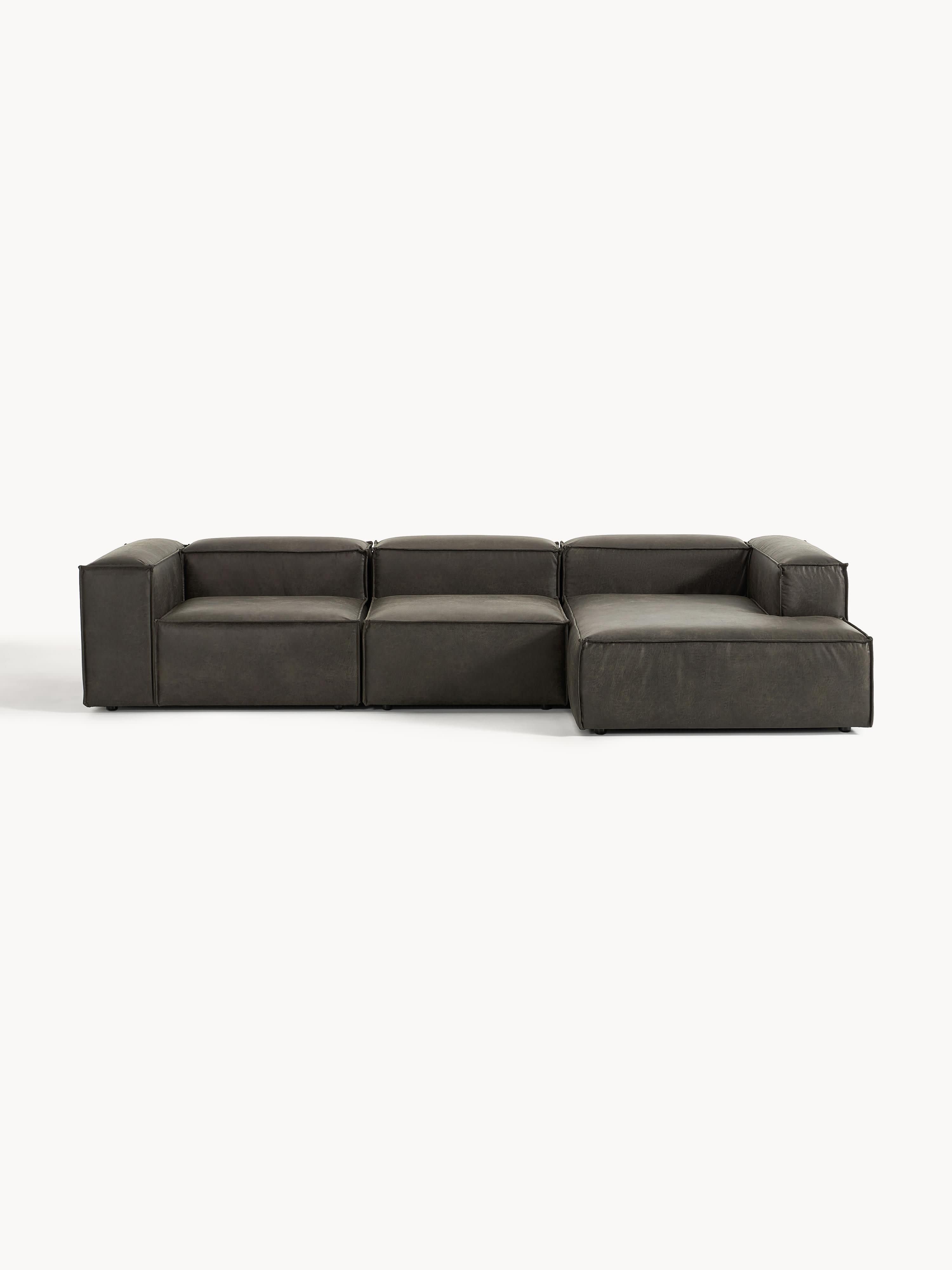 Galeriebild 1 - Modulares Ecksofa Lennon (4-Sitzer) aus Leder