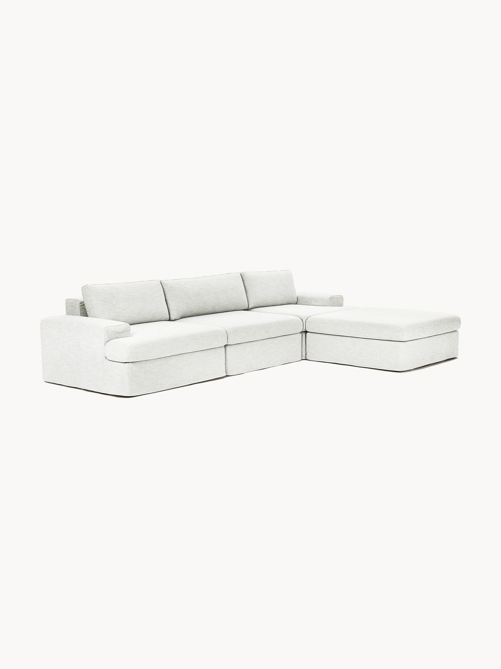 Modulares Sofa Russell (4-Sitzer) mit Hocker (links/rechts)
