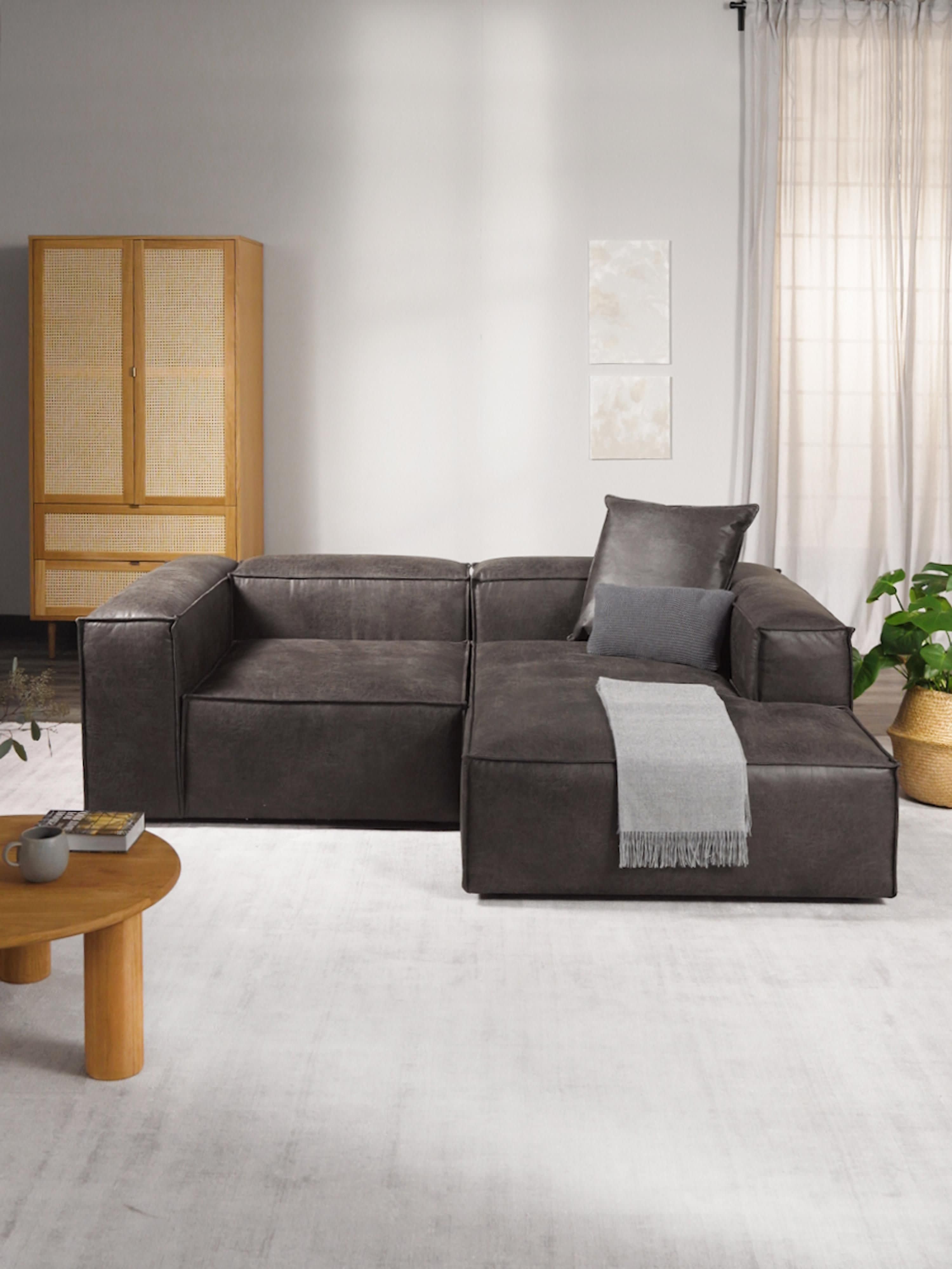 Modulares Ecksofa Lennon (2-Sitzer) aus Leder