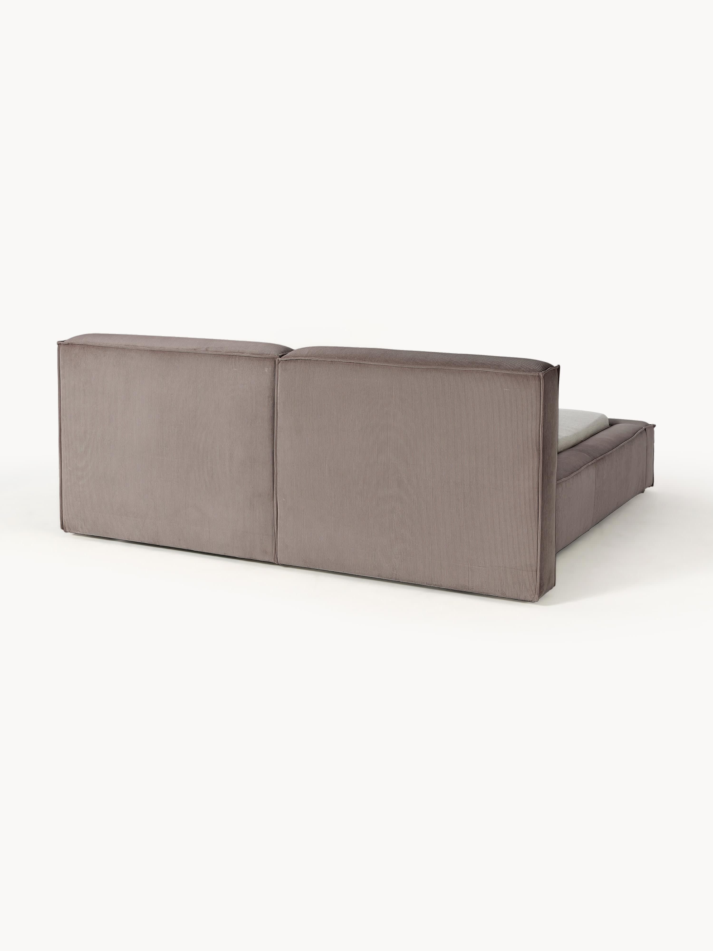 Polsterbett Lennon aus Cord mit Stauraum