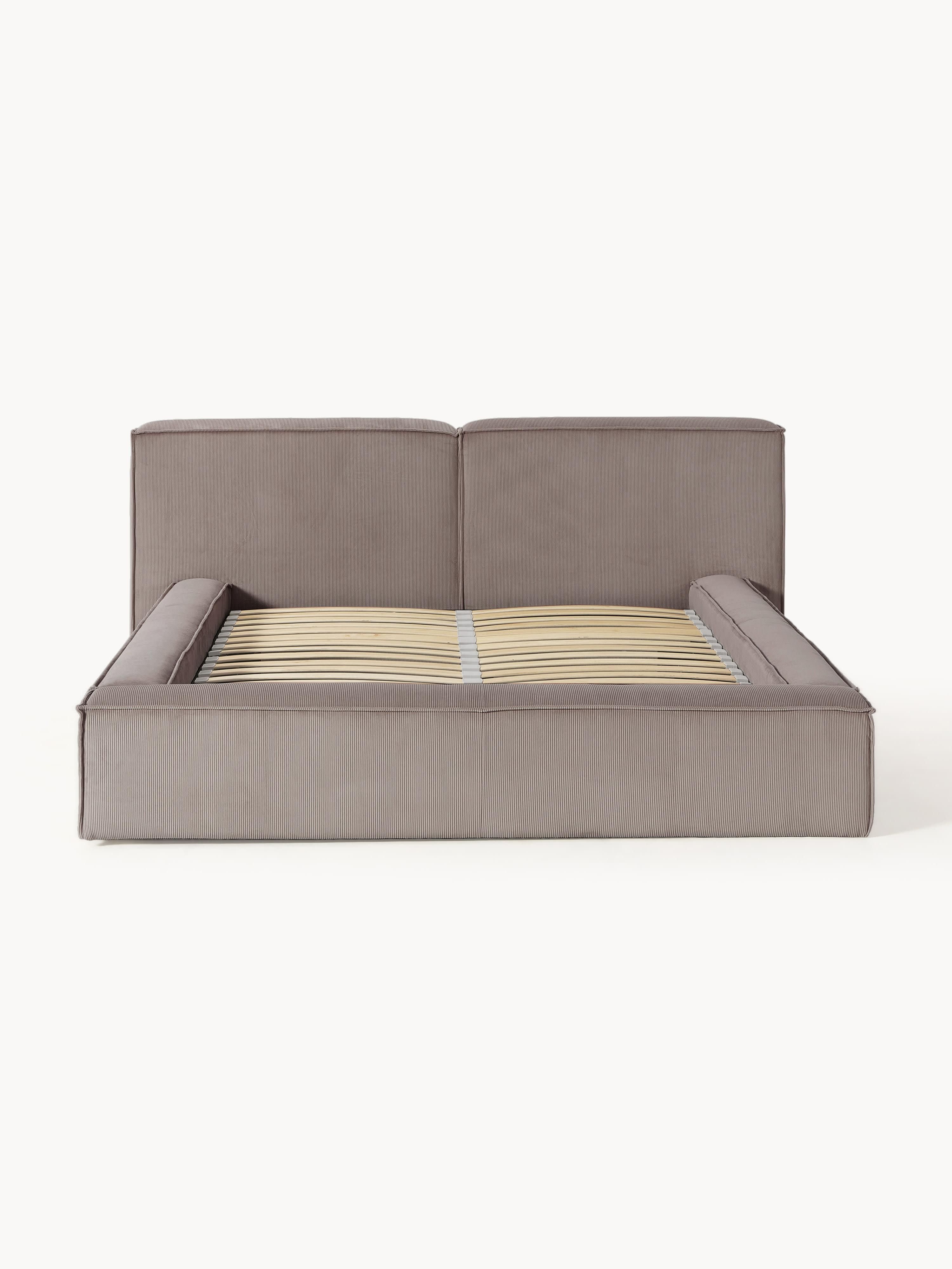 Polsterbett Lennon aus Cord mit Stauraum