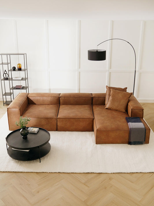 Modulares Ecksofa Lennon (4-Sitzer) aus Leder