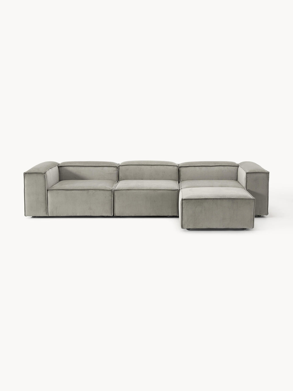 Galeriebild 1 - Modulares Sofa Lennon (4-Sitzer) aus Cord mit Hocker (links/rechts)