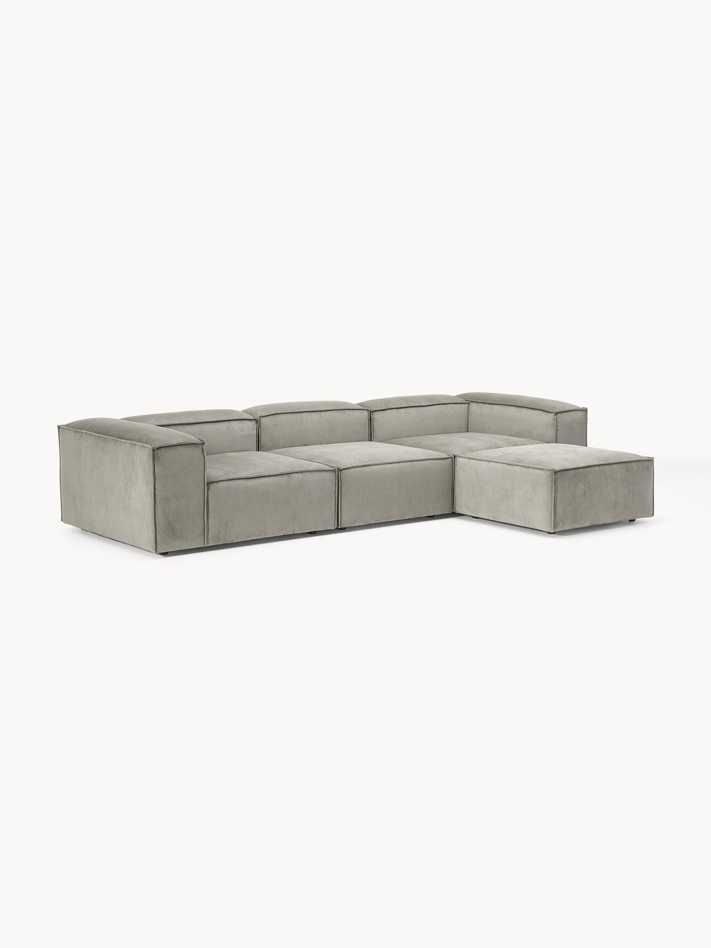 Modulares Sofa Lennon (4-Sitzer) aus Cord mit Hocker (links/rechts)