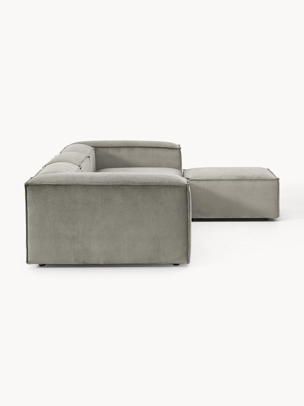 Modulares Sofa Lennon (4-Sitzer) aus Cord mit Hocker (links/rechts)
