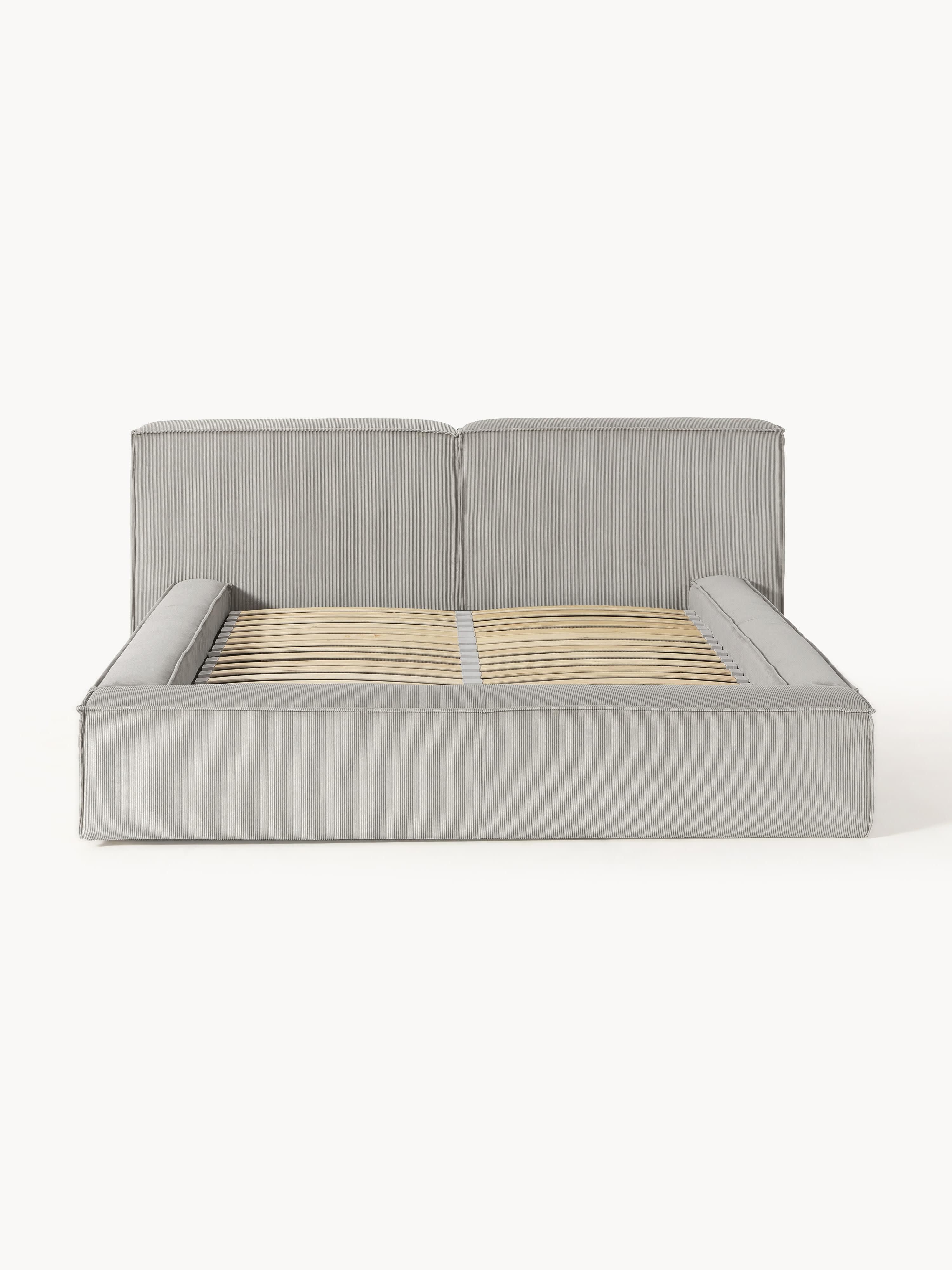 Polsterbett Lennon aus Cord mit Stauraum