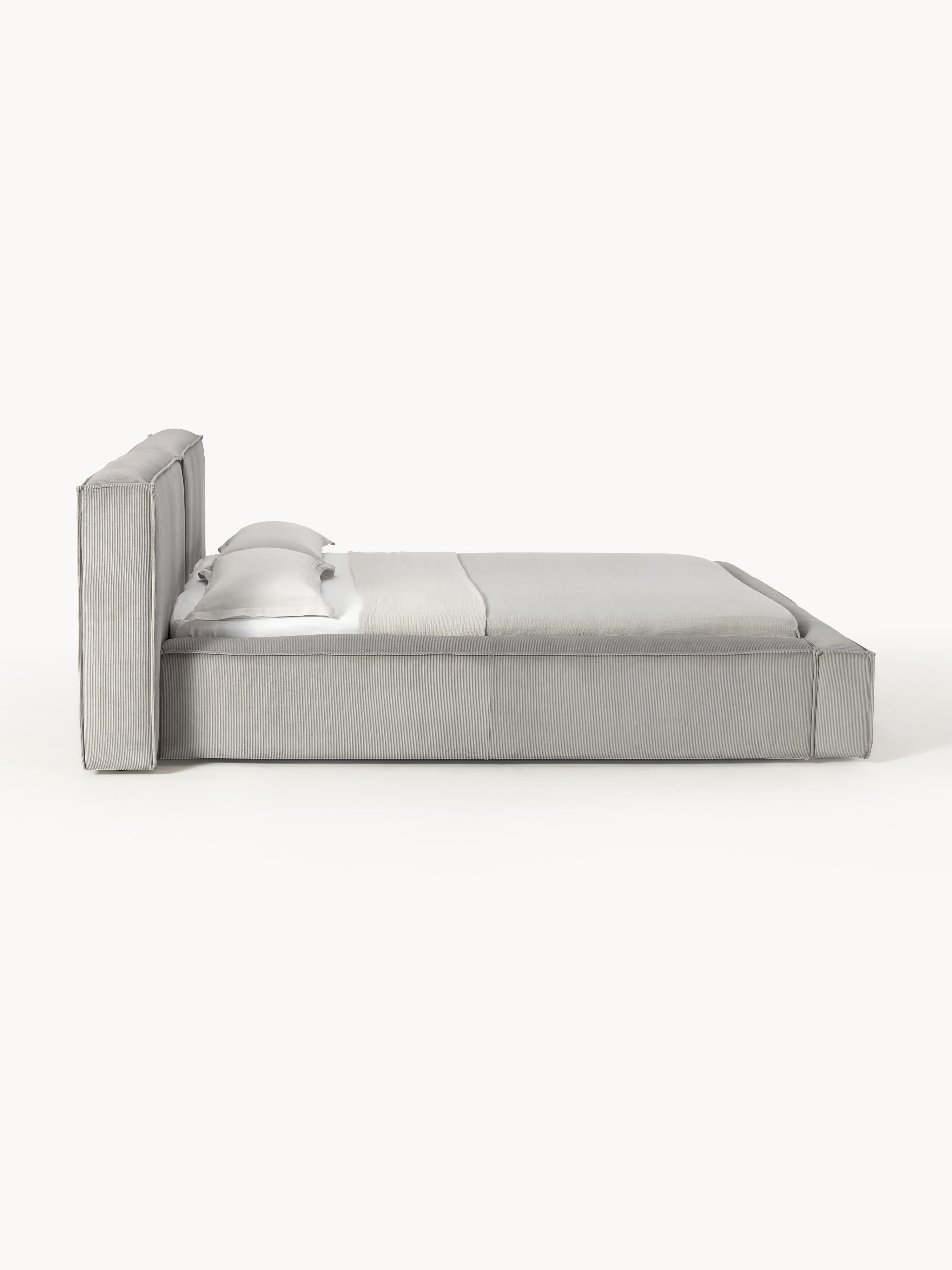 Polsterbett Lennon aus Cord mit Stauraum