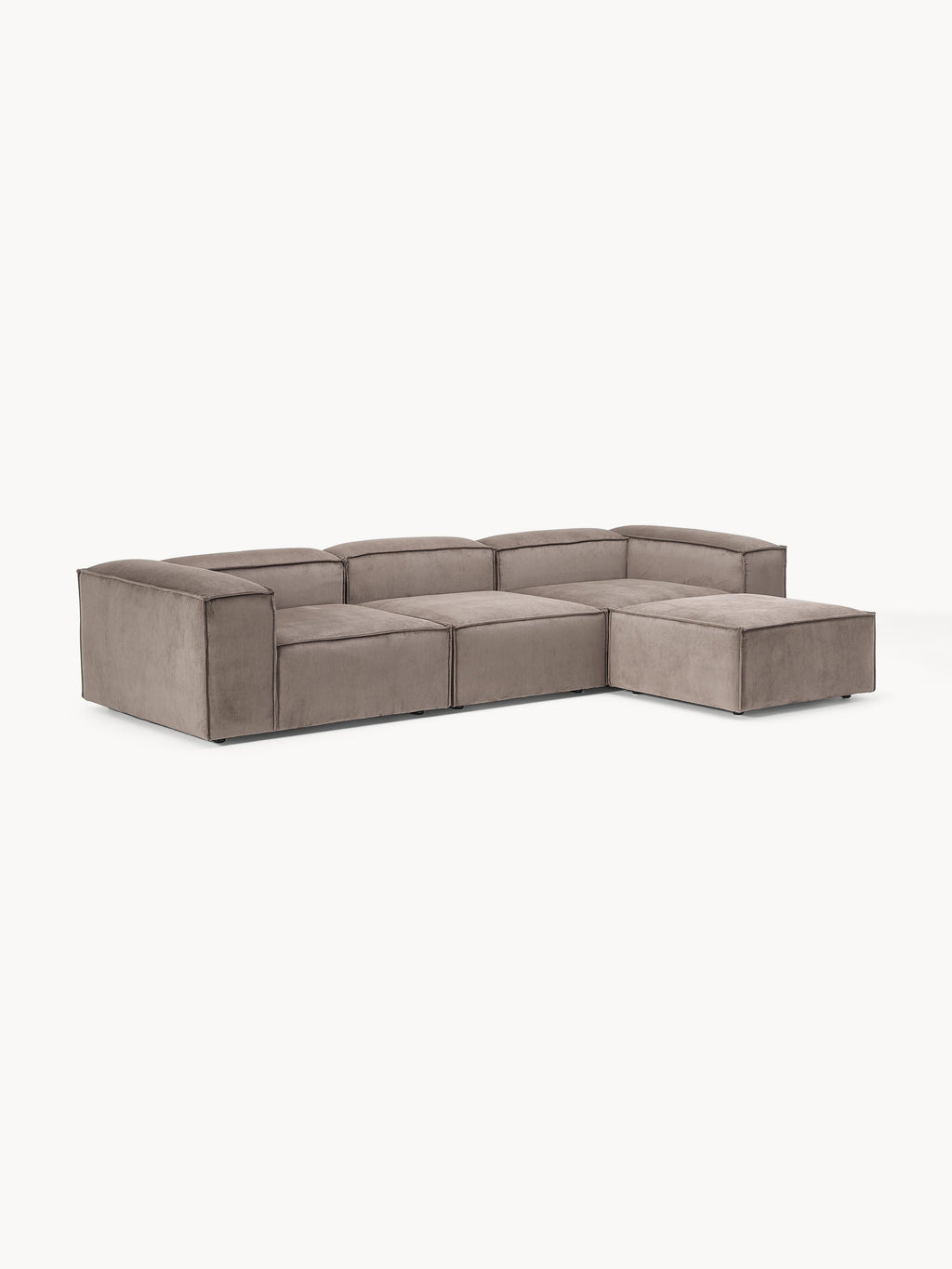 Modulares Sofa Lennon (4-Sitzer) aus Cord mit Hocker (links/rechts)