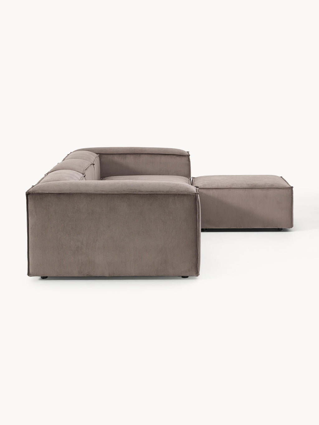 Modulares Sofa Lennon (4-Sitzer) aus Cord mit Hocker (links/rechts)