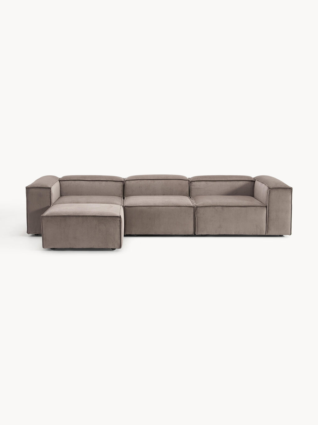 Modulares Sofa Lennon (4-Sitzer) aus Cord mit Hocker (links/rechts)