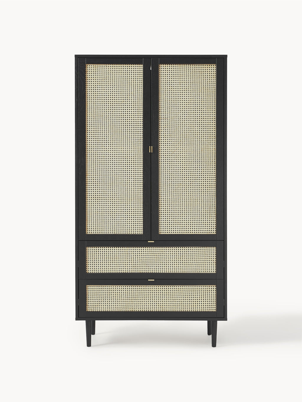 Kleiner Kleiderschrank Aries mit Wiener Geflecht, 2-türig