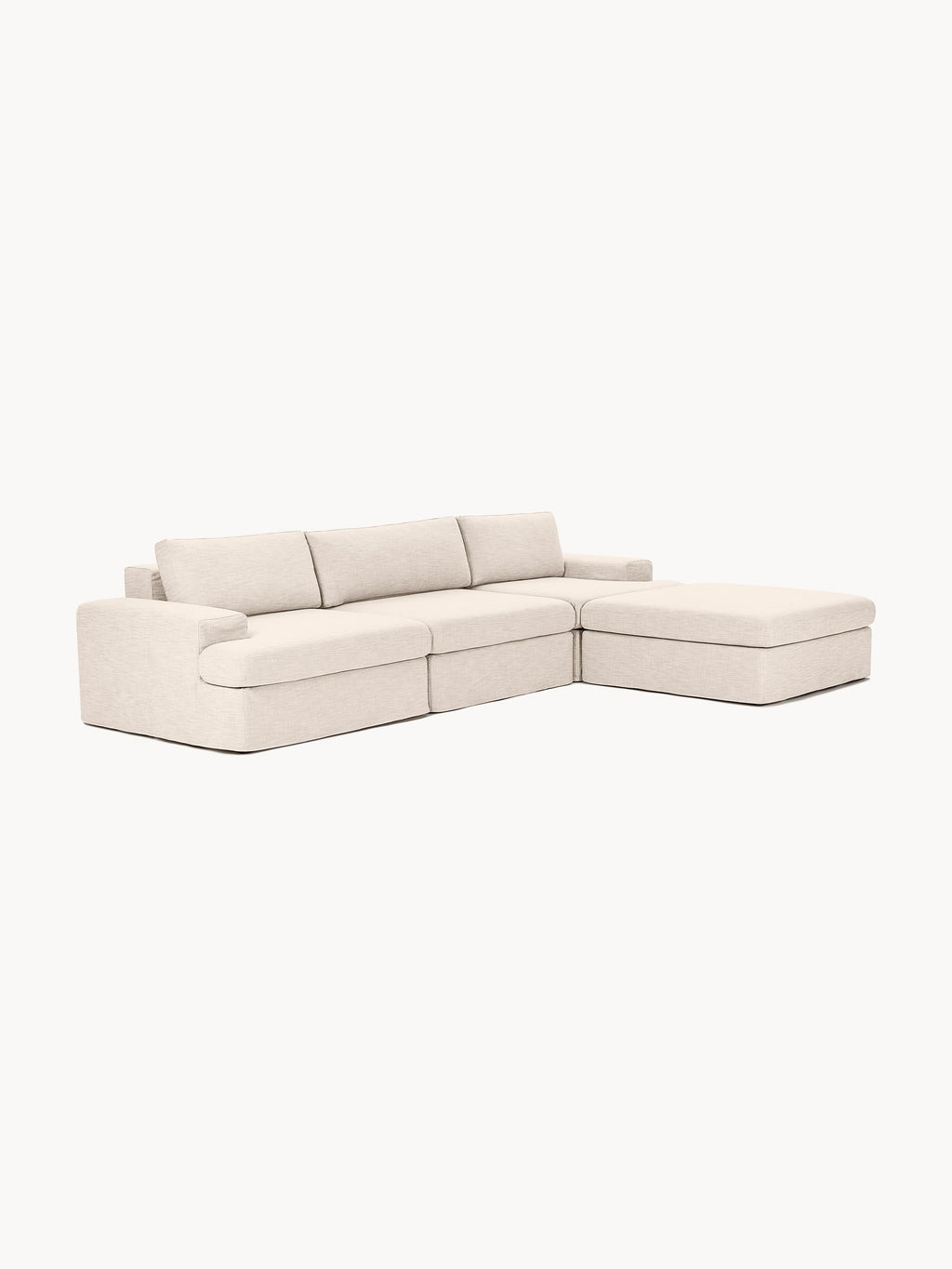 Modulares Sofa Russell (4-Sitzer) mit Hocker (links/rechts)