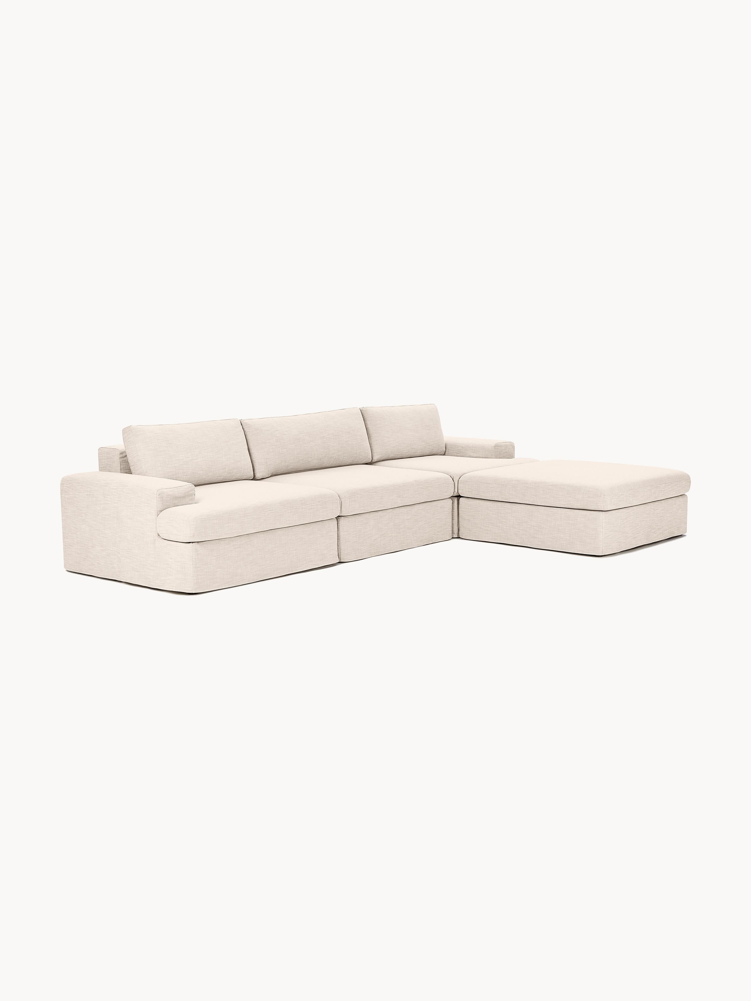 Modulares Sofa Russell (4-Sitzer) mit Hocker (links/rechts)