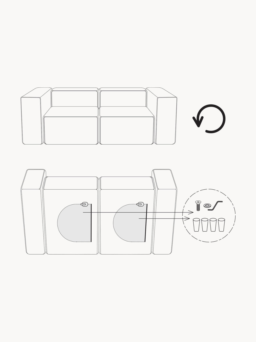 Sofa-Hocker Lennon aus Cord