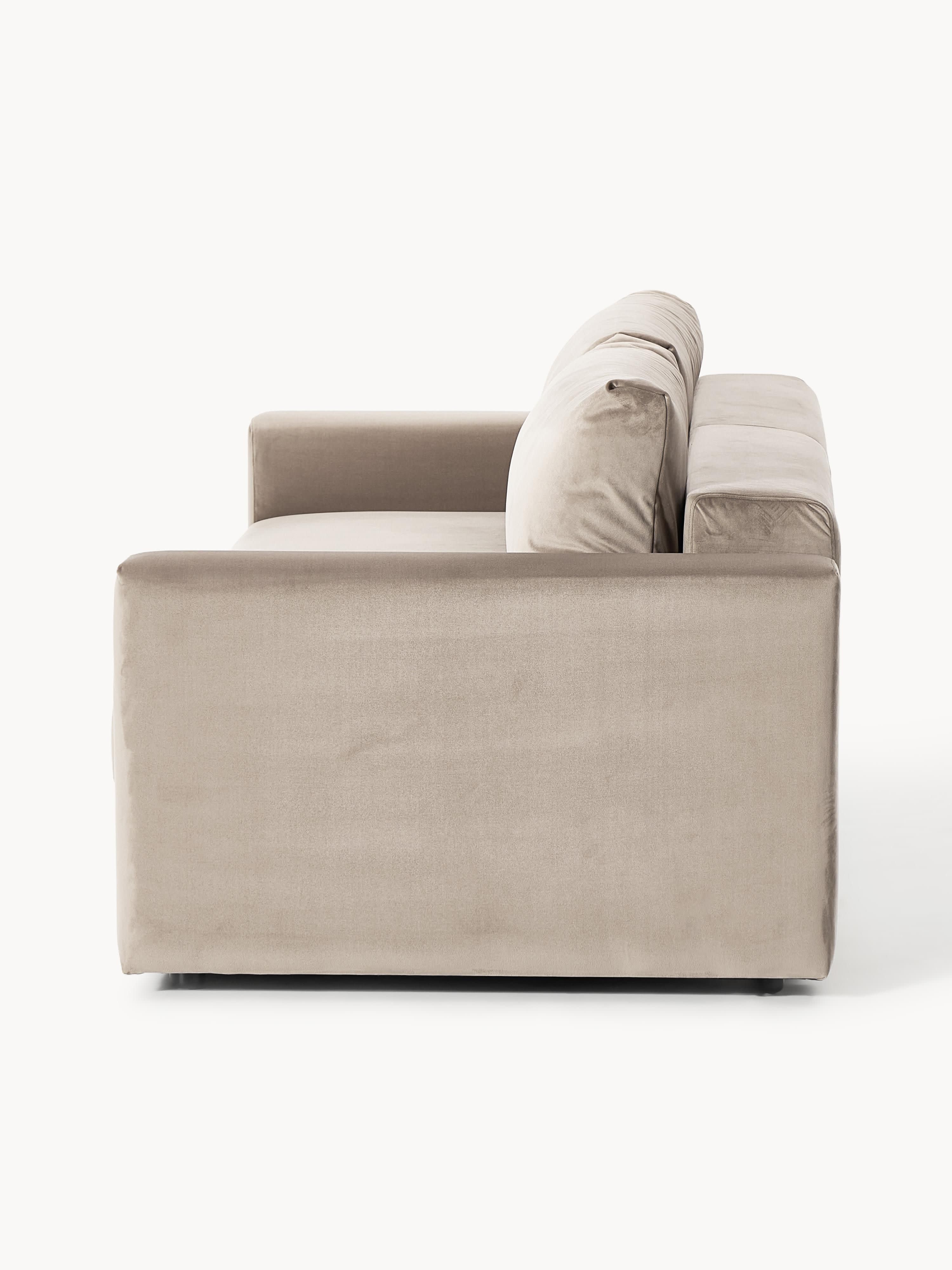 Samt-Schlafsofa Tasha (3-Sitzer) mit Stauraum