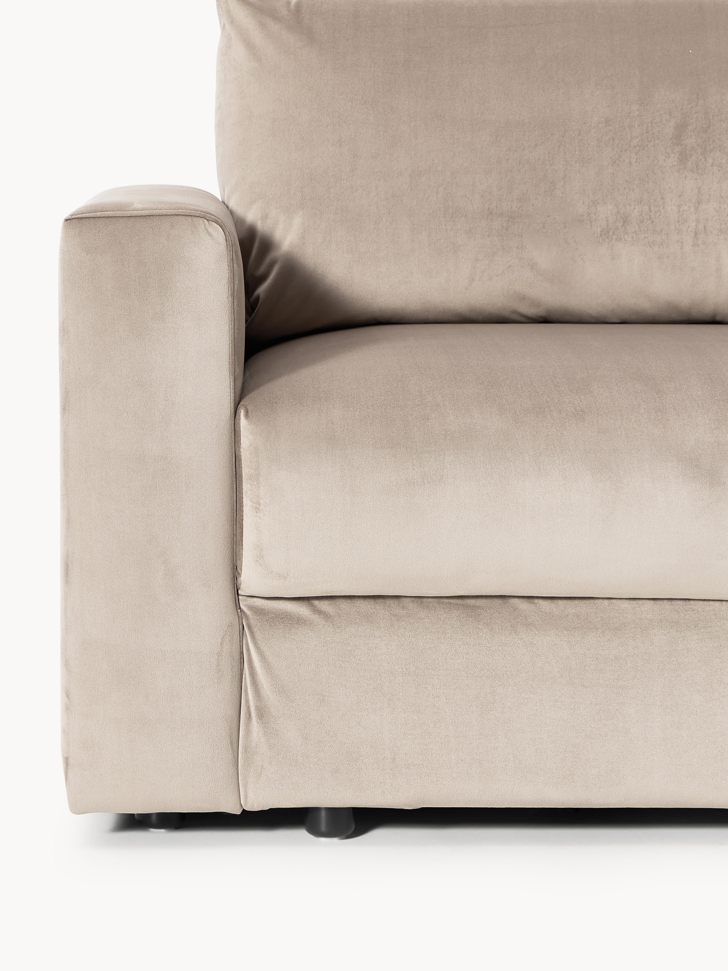 Samt-Schlafsofa Tasha (3-Sitzer) mit Stauraum