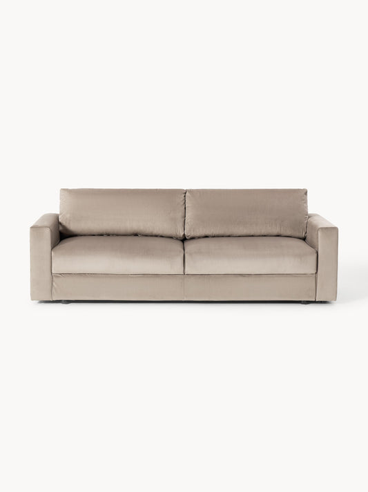 Galeriebild 1 - Samt-Schlafsofa Tasha (3-Sitzer) mit Stauraum
