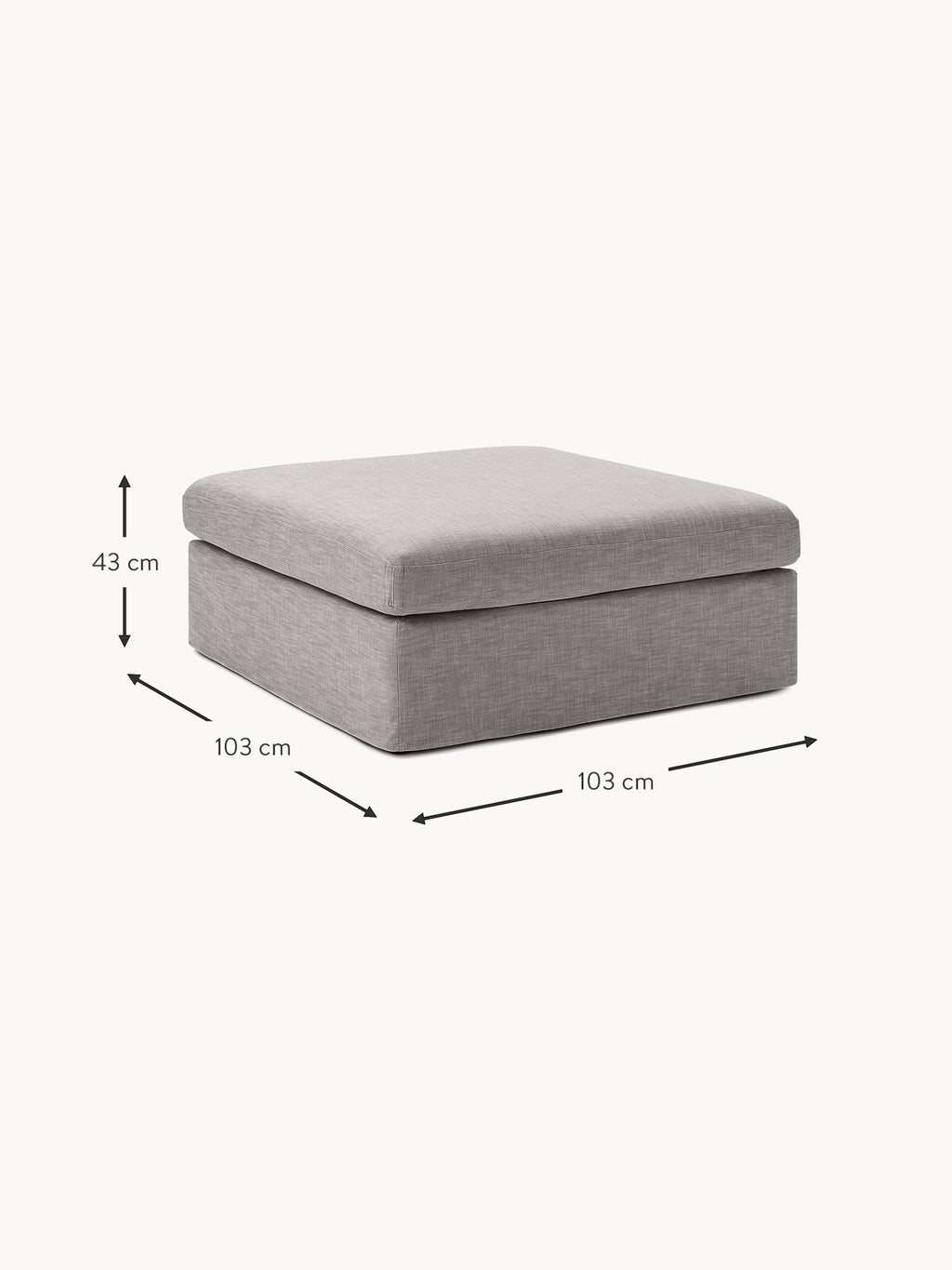 Sofa-Hocker Russell mit abnehmbaren Bezügen