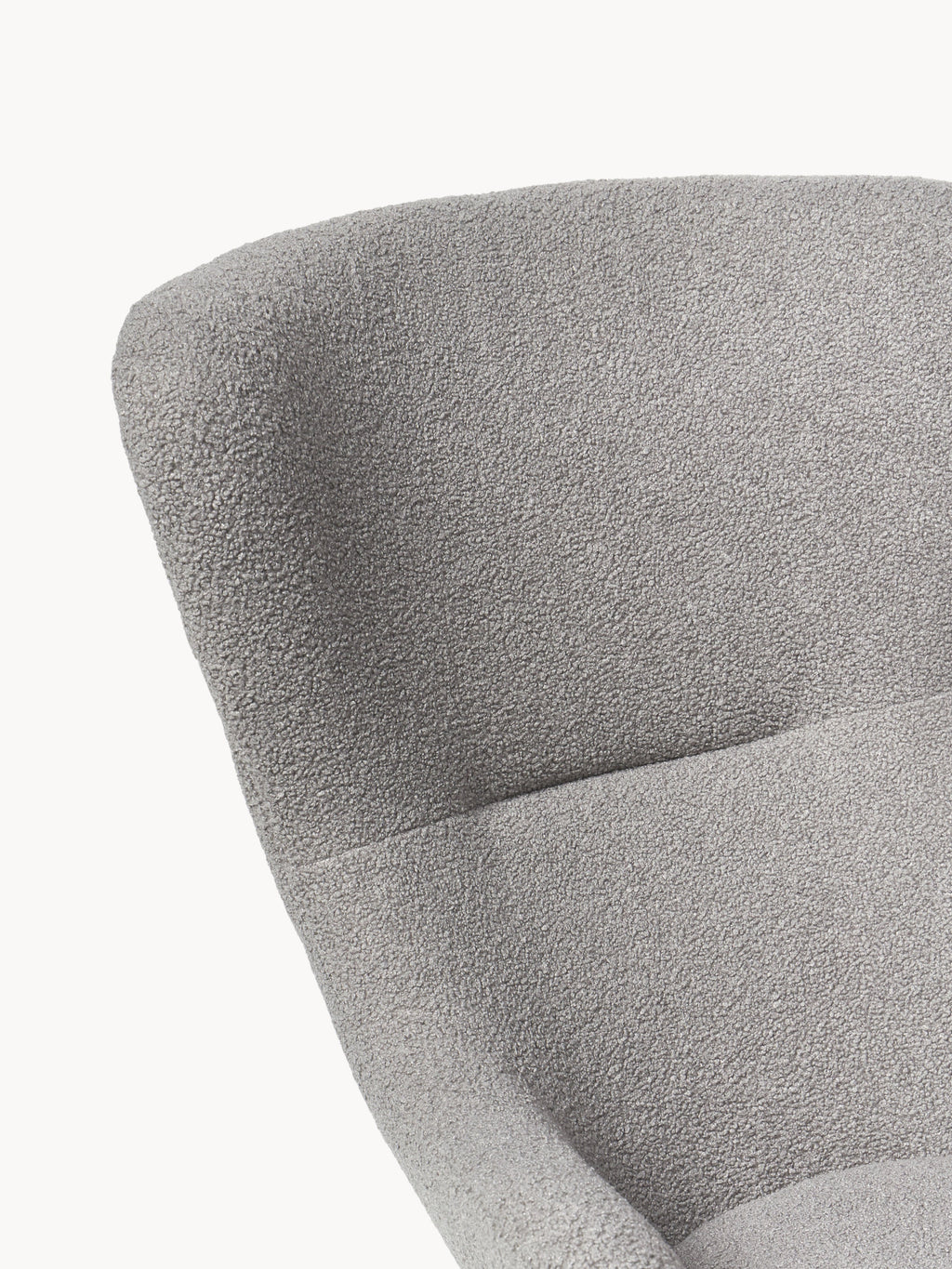 Teddy-Schaukelstuhl Wing mit Metallbeinen