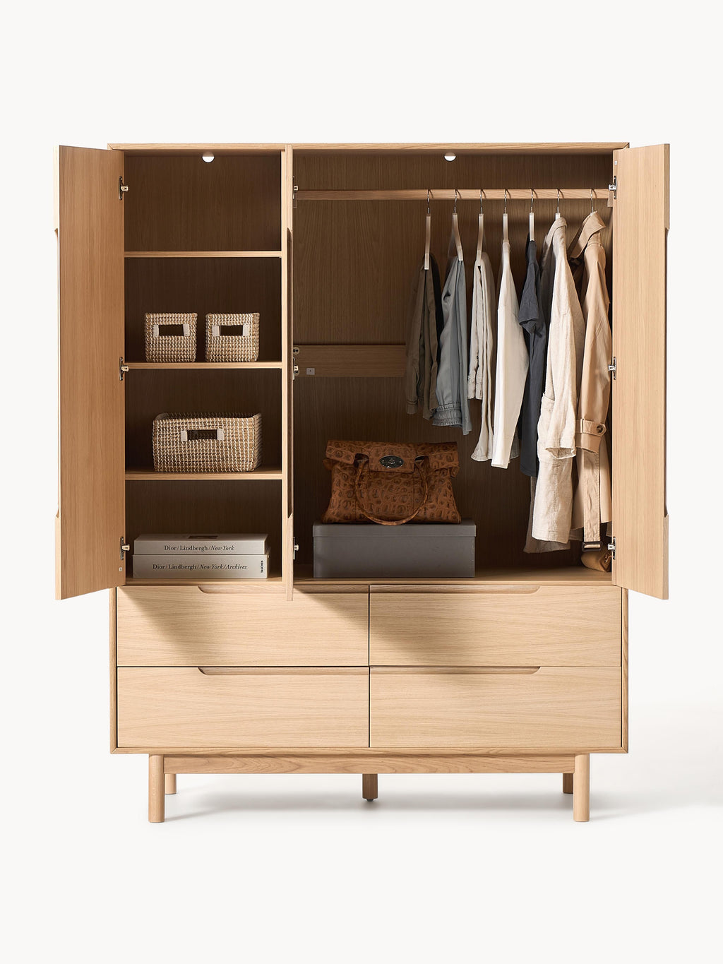 Kleiderschrank Cassy, 3-türig