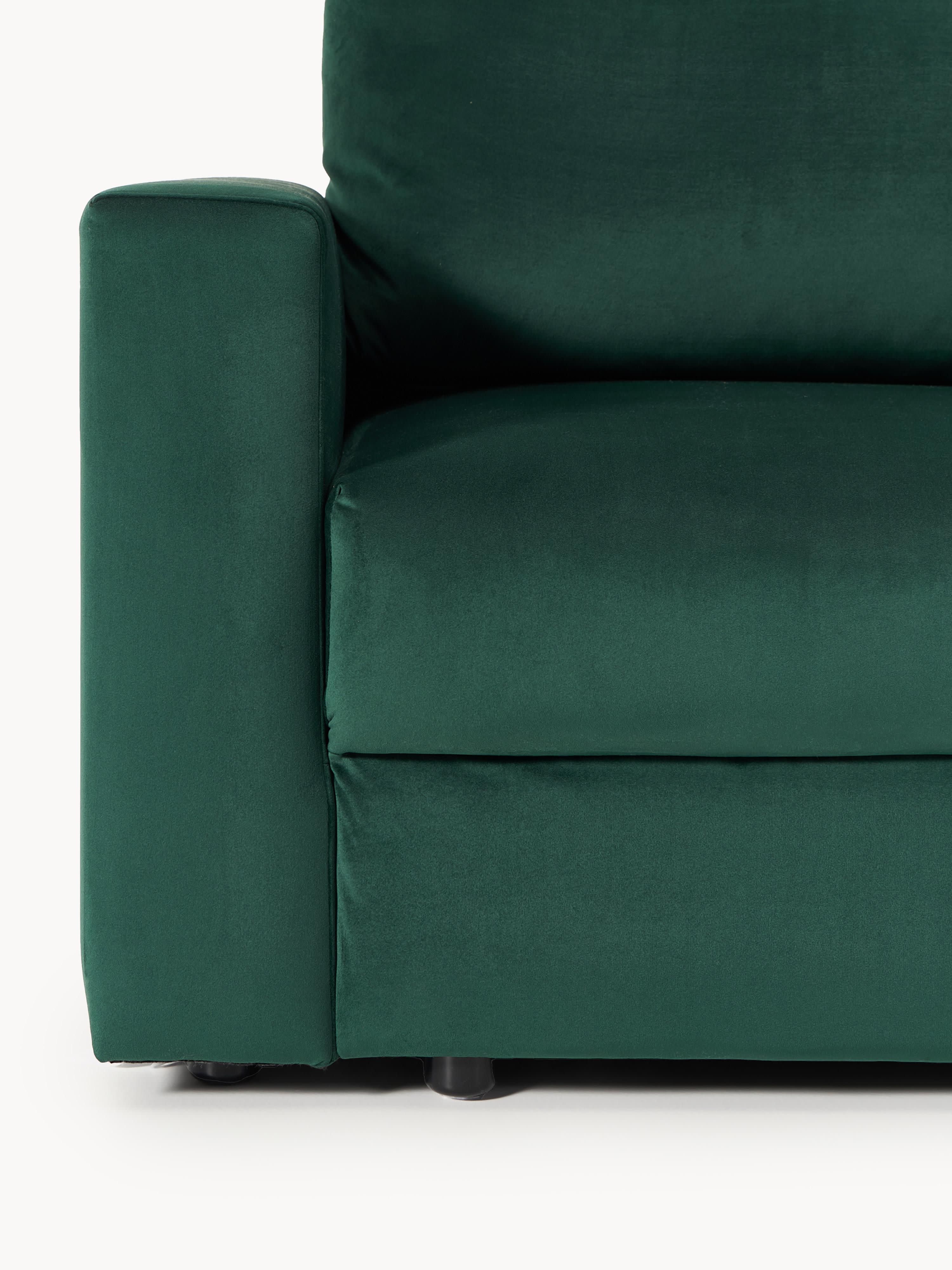 Samt-Schlafsofa Tasha (3-Sitzer) mit Stauraum