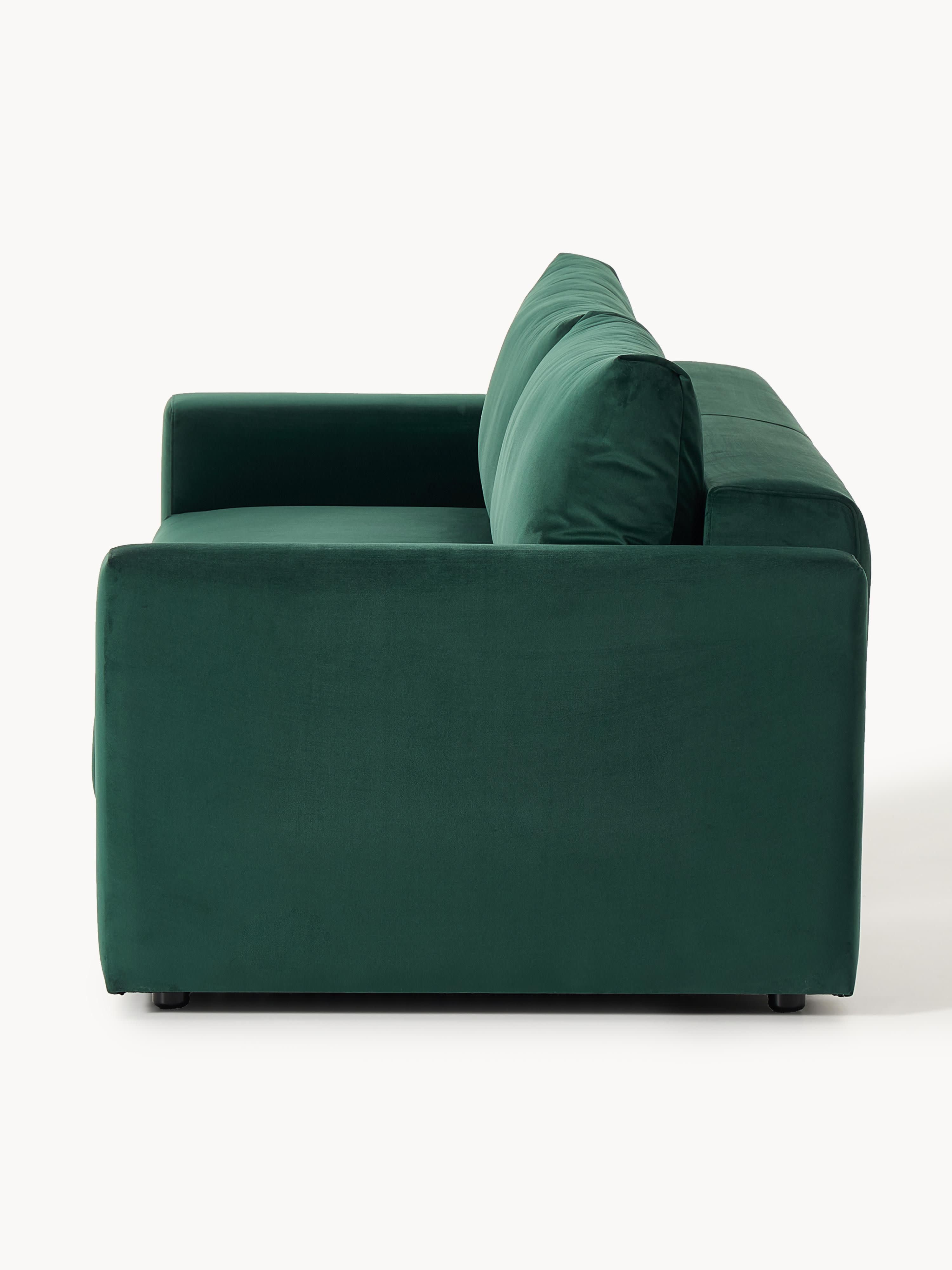 Samt-Schlafsofa Tasha (3-Sitzer) mit Stauraum