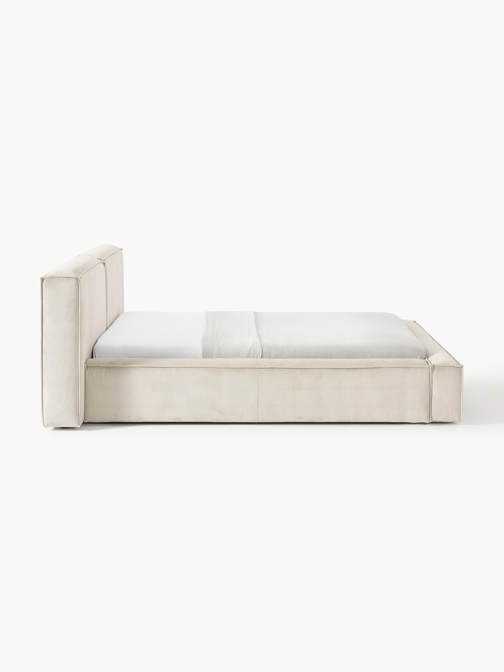 Polsterbett Lennon aus Cord mit Stauraum