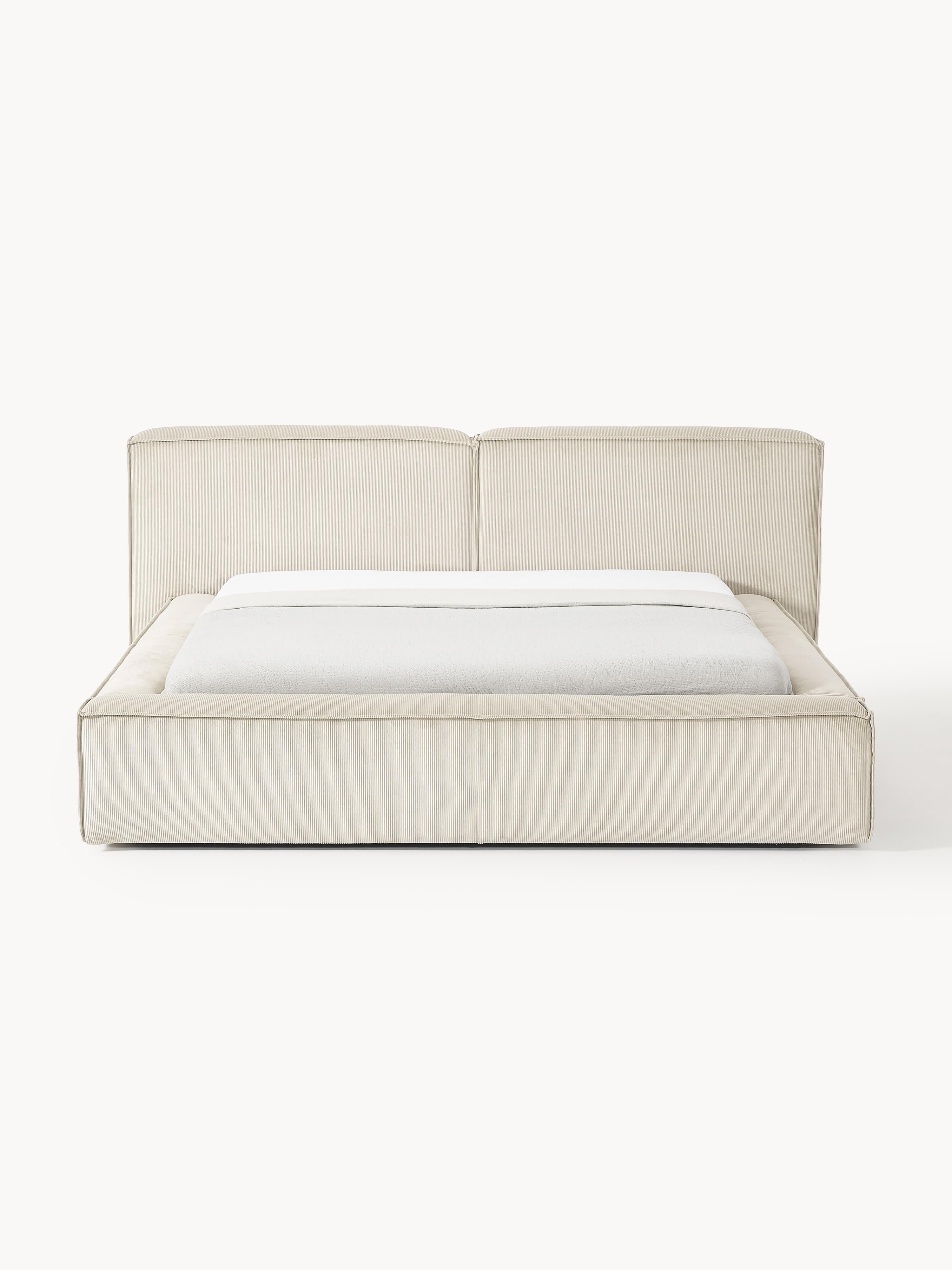 Polsterbett Lennon aus Cord mit Stauraum