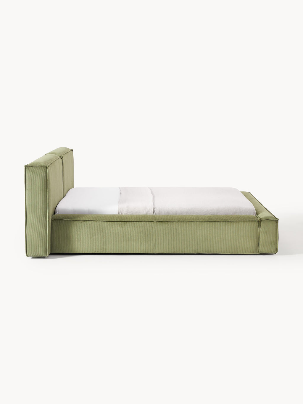 Polsterbett Lennon aus Cord mit Stauraum