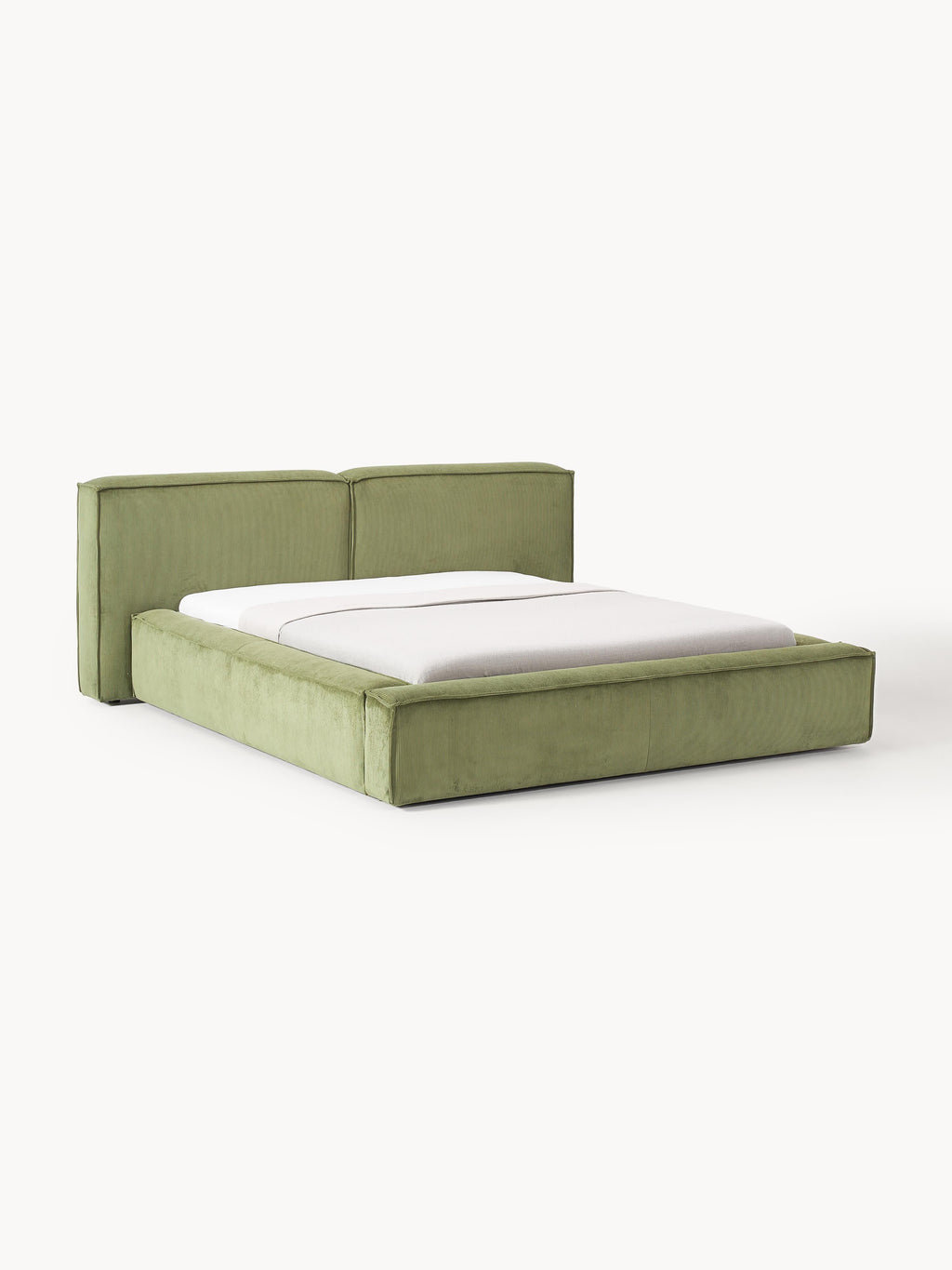 Polsterbett Lennon aus Cord mit Stauraum