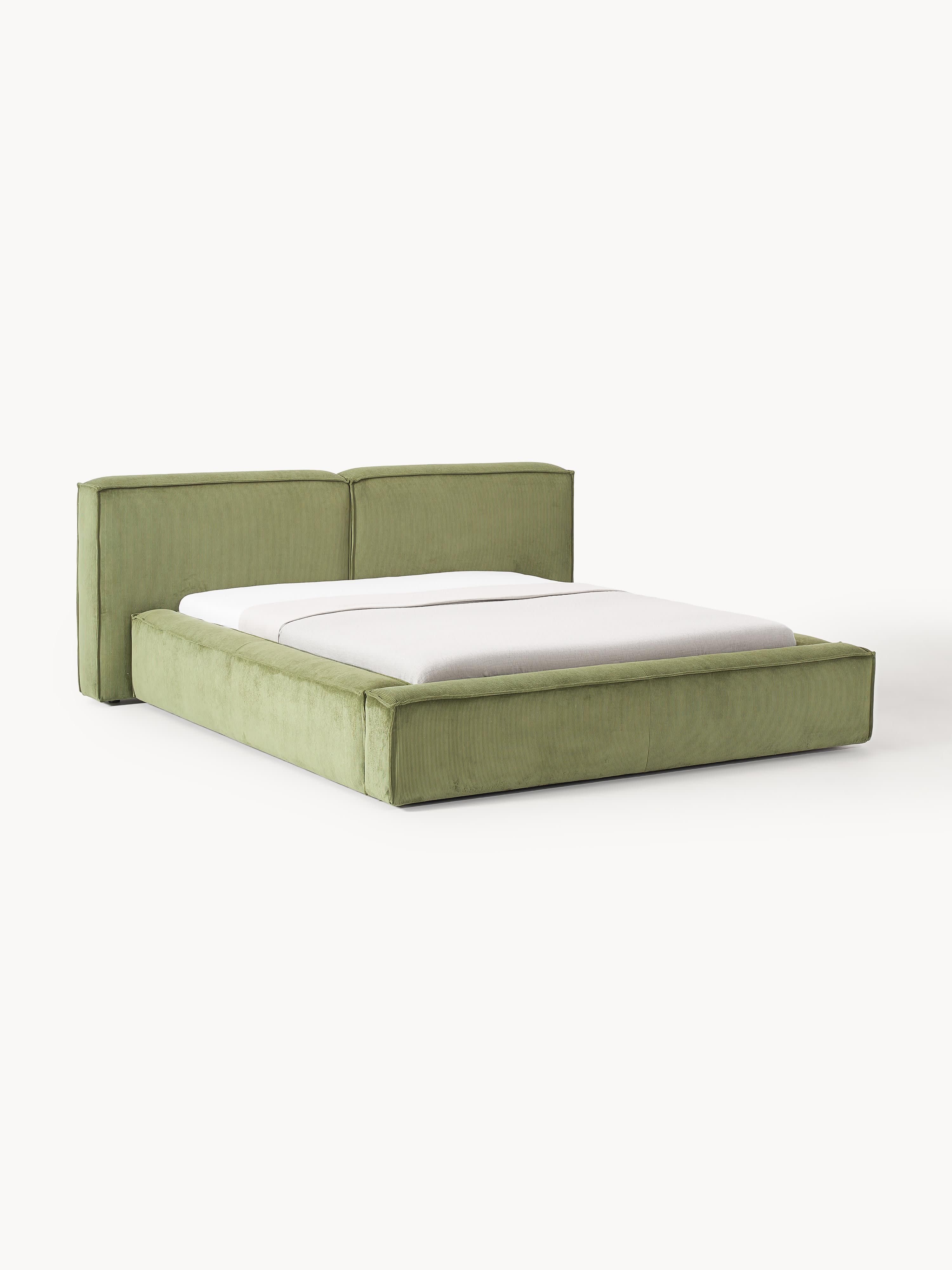 Polsterbett Lennon aus Cord mit Stauraum
